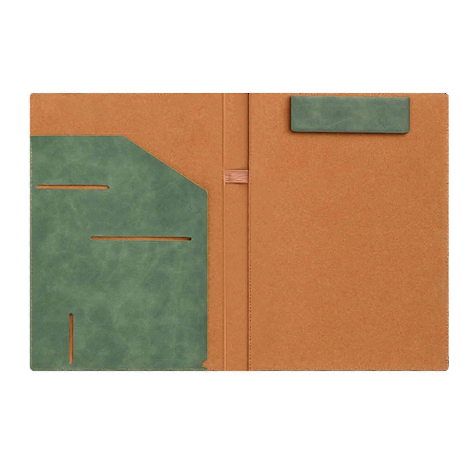 A 4 Writing Case Clipboard Leather Business Folder with Magnetic Closure Conference Folder A 4 Document Folder for Daily Matcha green z
