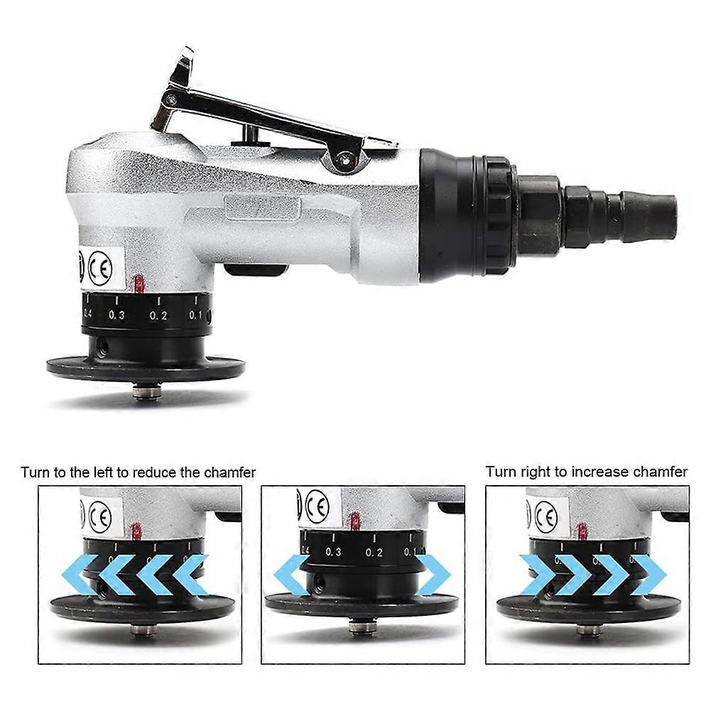 Mini Pneumatic Chamfering Tool with Replace Blades Inserts and Bearings, 45 Degree Air Chamfer Deburring Tool