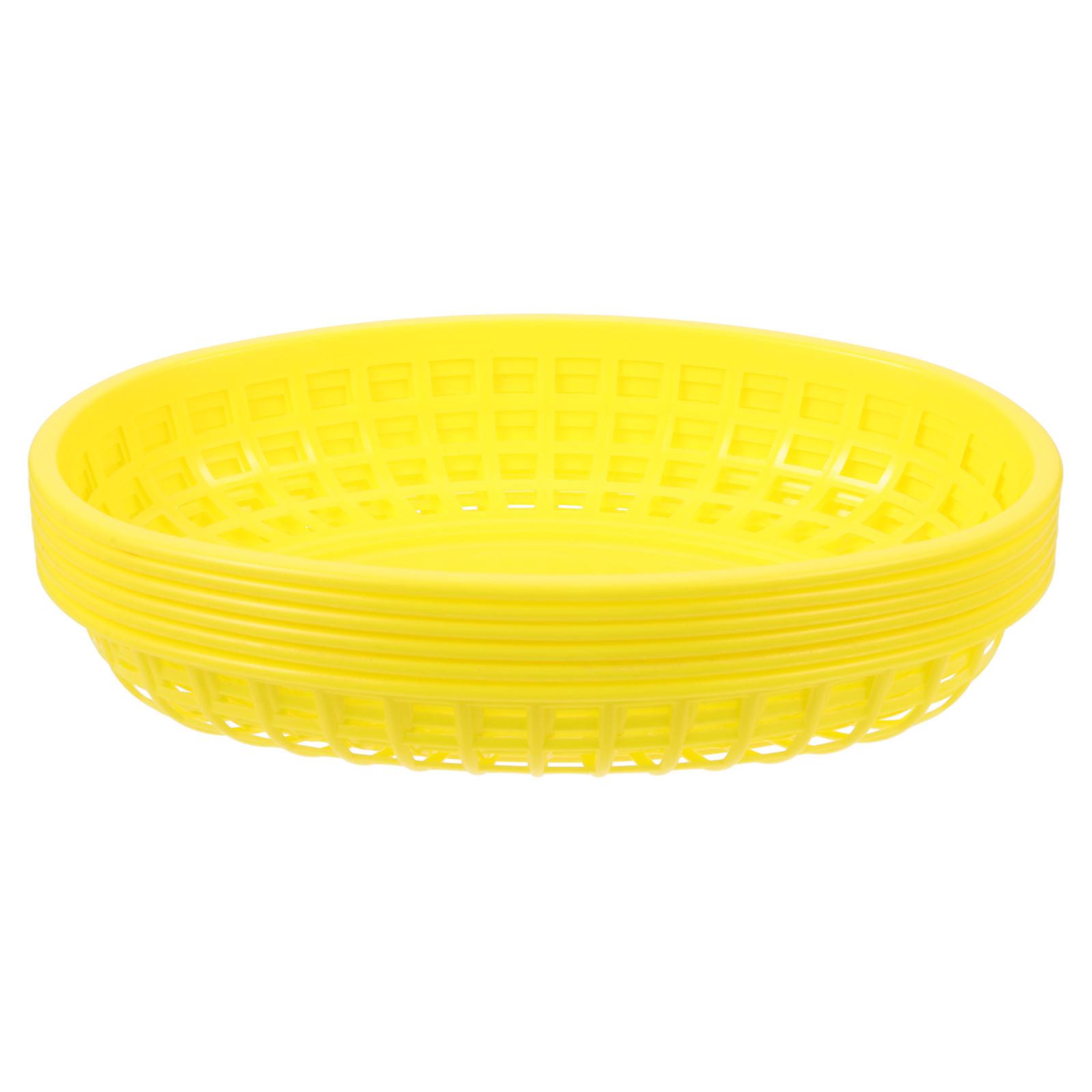 6Pcs Plastic Reusable Fruit Baskets Multi-function Chip Baskets Household Bread Baskets Snack Supply