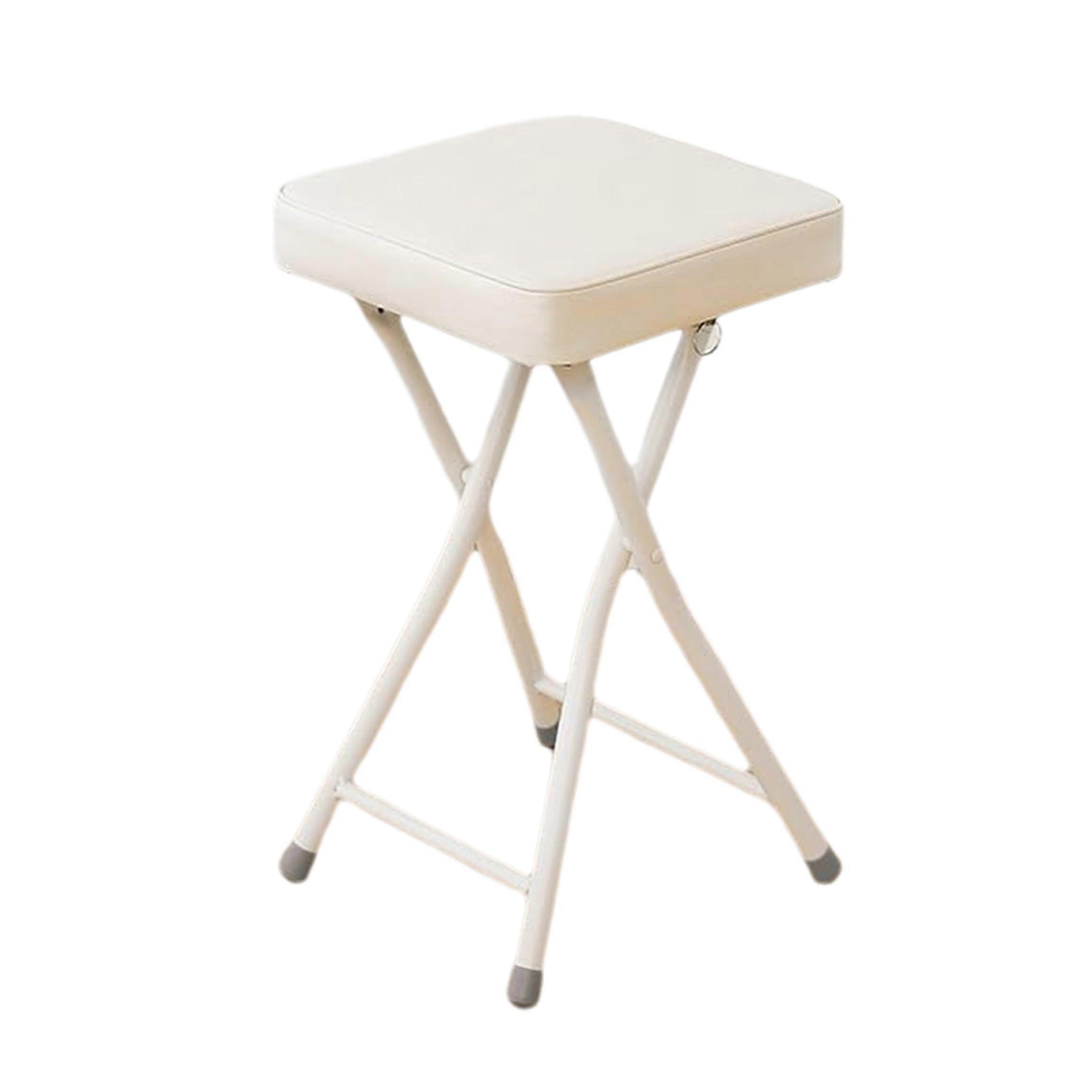 2 Pack Folding Kitchen Bar Stools with PU Leather Seat, SpaceSaving Counter Chairs for Home Office Dorm, White