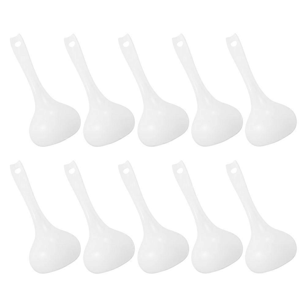 Soup Ladles Multifunctional 10Pcs White Plastic Kitchen Serving Spoon