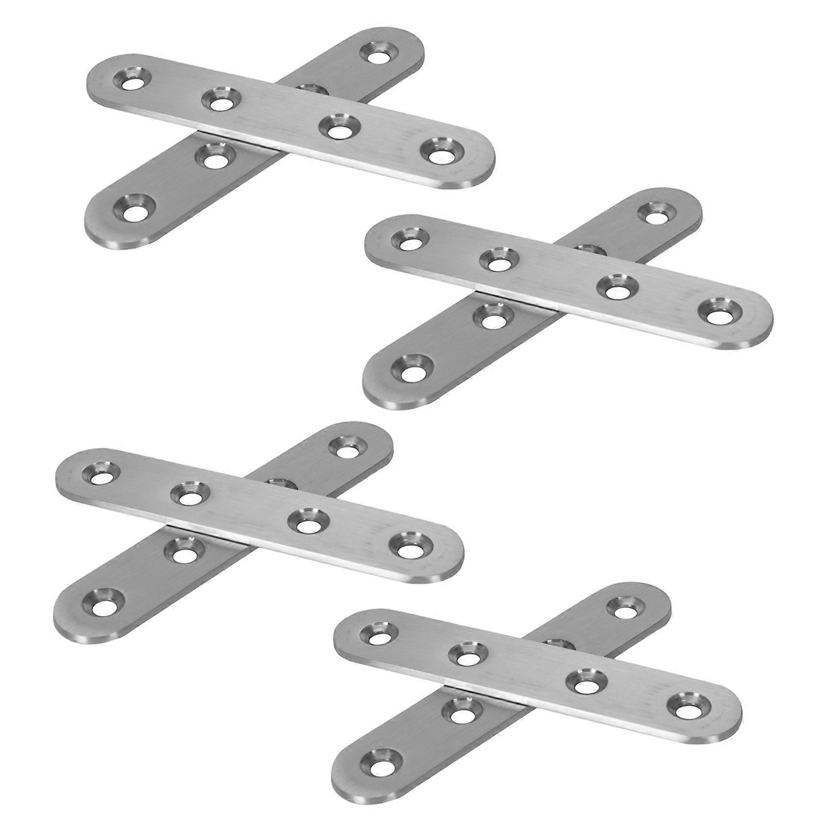 Flat Stainless Steel Repair Mending Fixing Plate Brackets Support 8Pcs