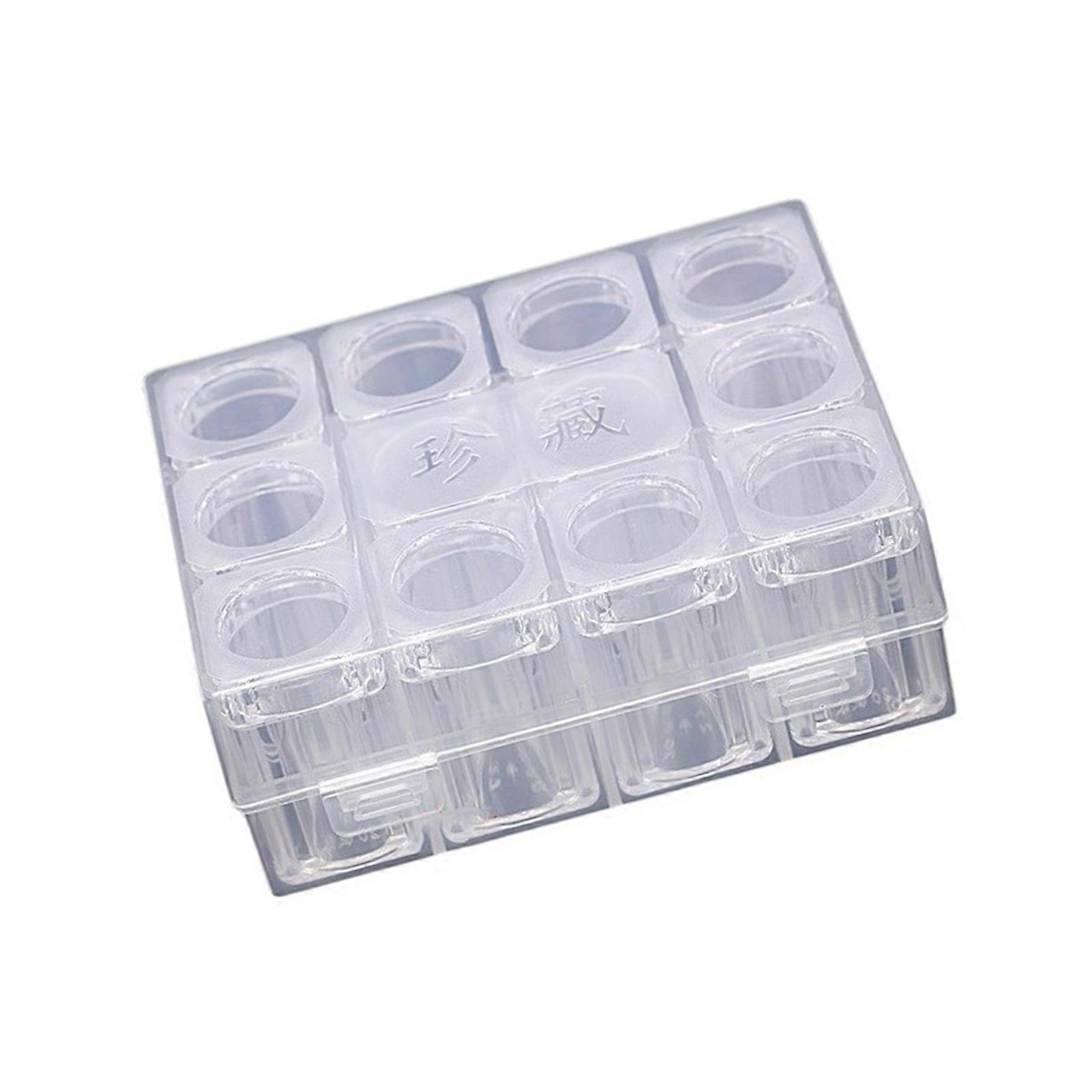 Pack of 12 Clear Coin Roll Storage Boxes for 10 Yuan 27mm Coin Featuring Lock Dustproof Moistureproof Protective Multicolor