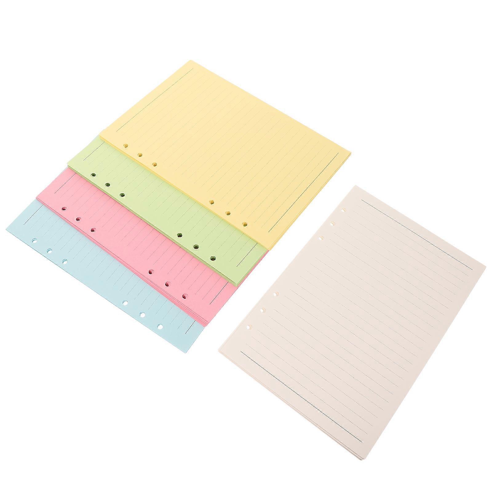Colored Loose Leaf Paper for Refillable Notebook Binder 100 Sheets Assorted Colors