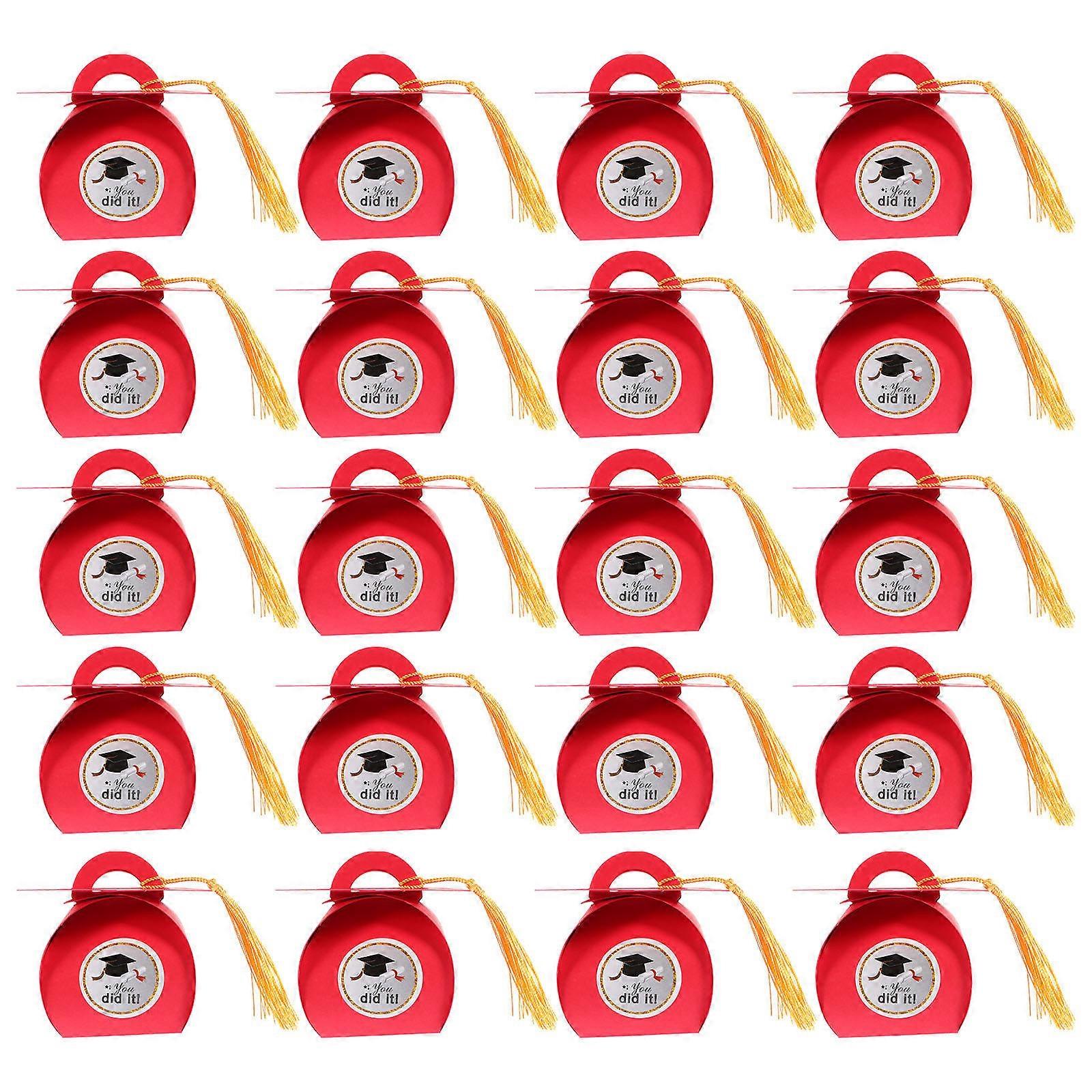 Paper Grad Candy Box Red for Storage 200Pcs Graduation Party Candy Boxes