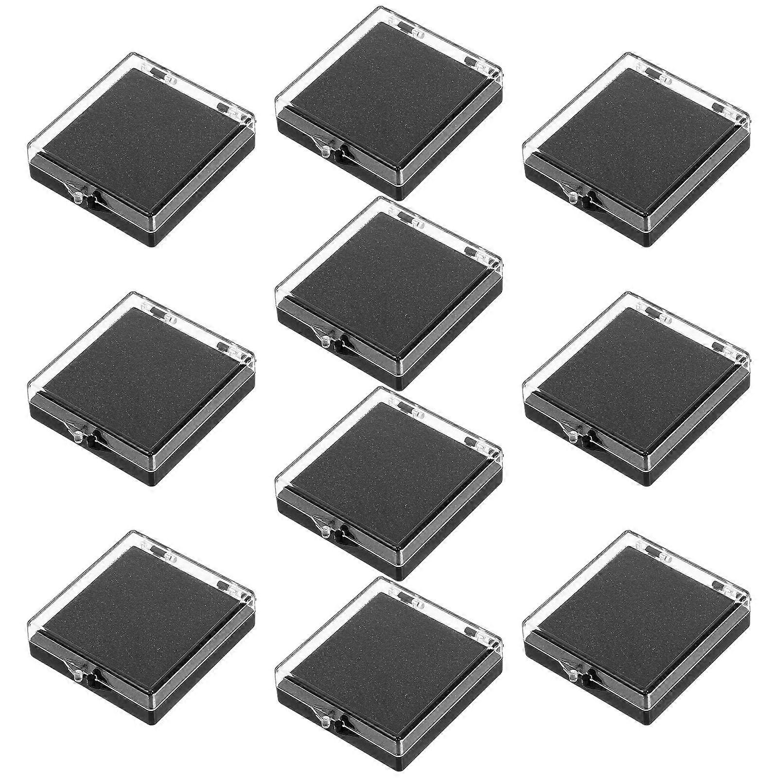 Transparent Badge Packing Box with Sponge for Jewelry Display 10Pcs Set