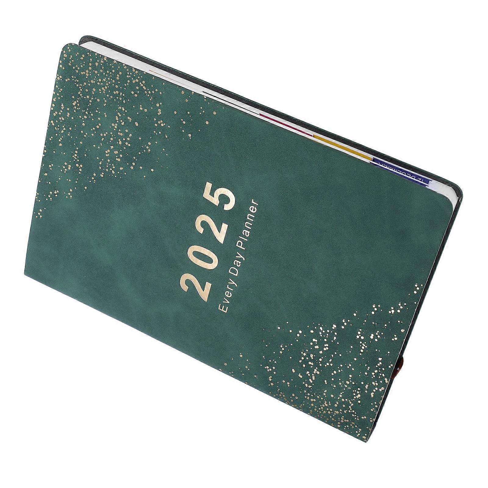 Green Daily Planner Calendar Book for Practical Use with PU and Paper Material 1 Unit