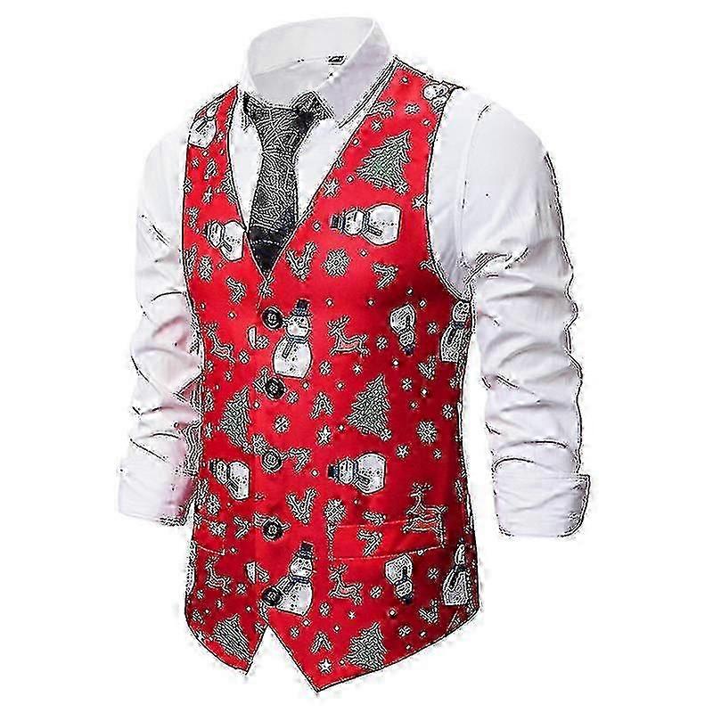 Menns trykte julevester Trykte ermeløse vester