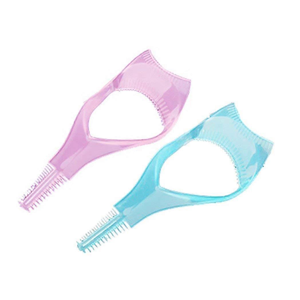 3 in 1 Mascara Shield Eyelash Comb Curler Guide for Smudge Precise Lash Styling Random Color