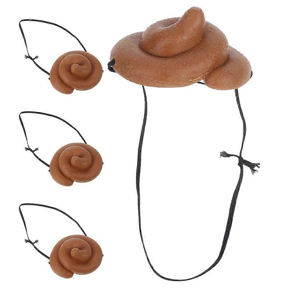 Plastic Halloween Poop Eye Patch for Party Use 4Pcs Costume Props