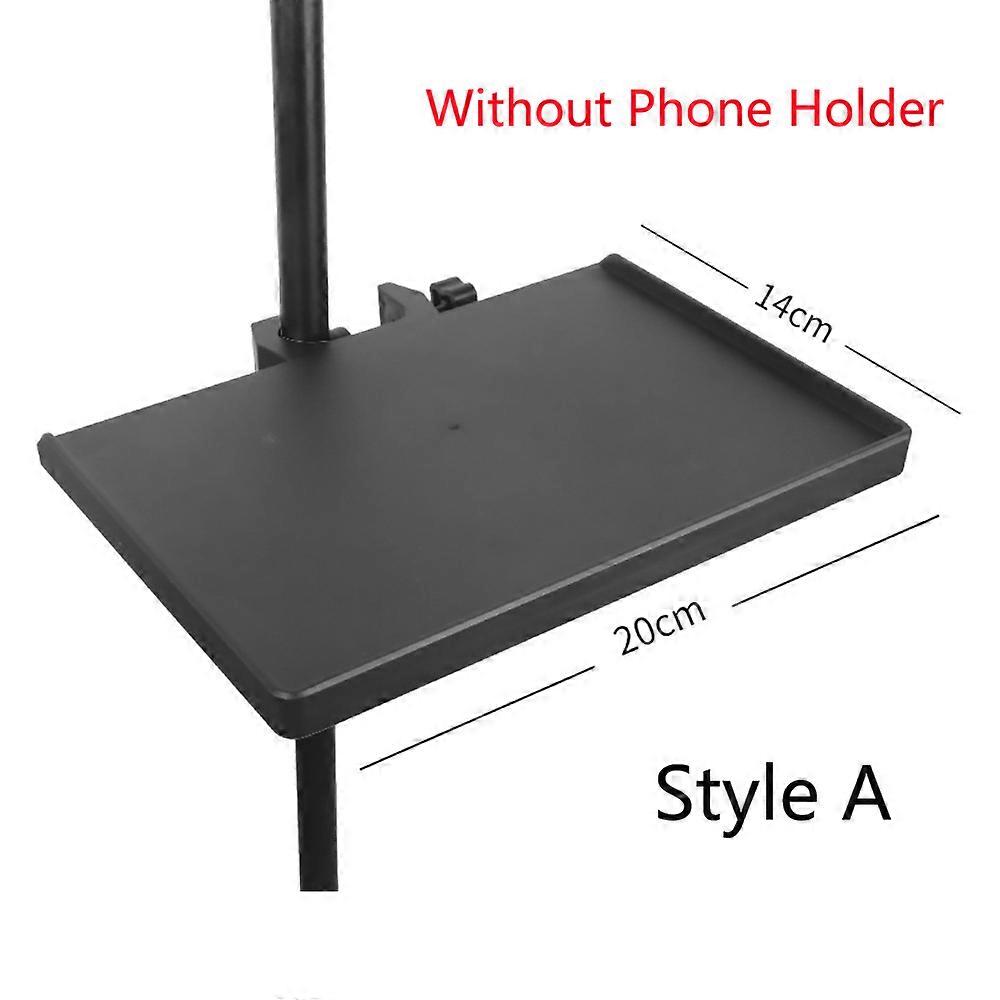 Microphone Stand Tray Mic Stand Tray with Phone Holder Adjcomtable Clamp On Stand for Singing Podcast Recording Streaming Ste
