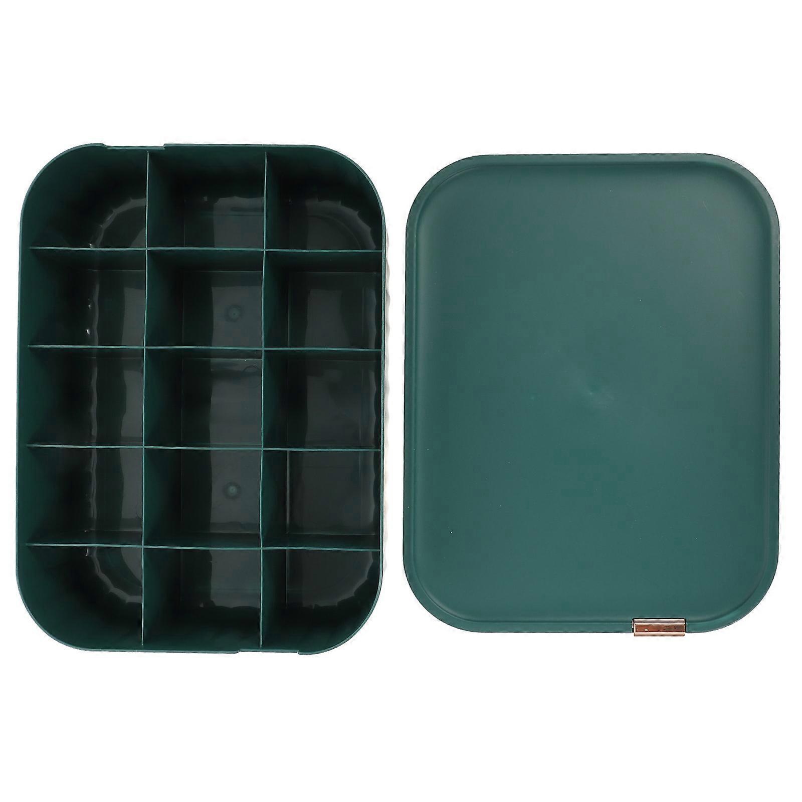 Underwear Storage Case Box for Sock and Underpants Storage 2Pcs Green PP