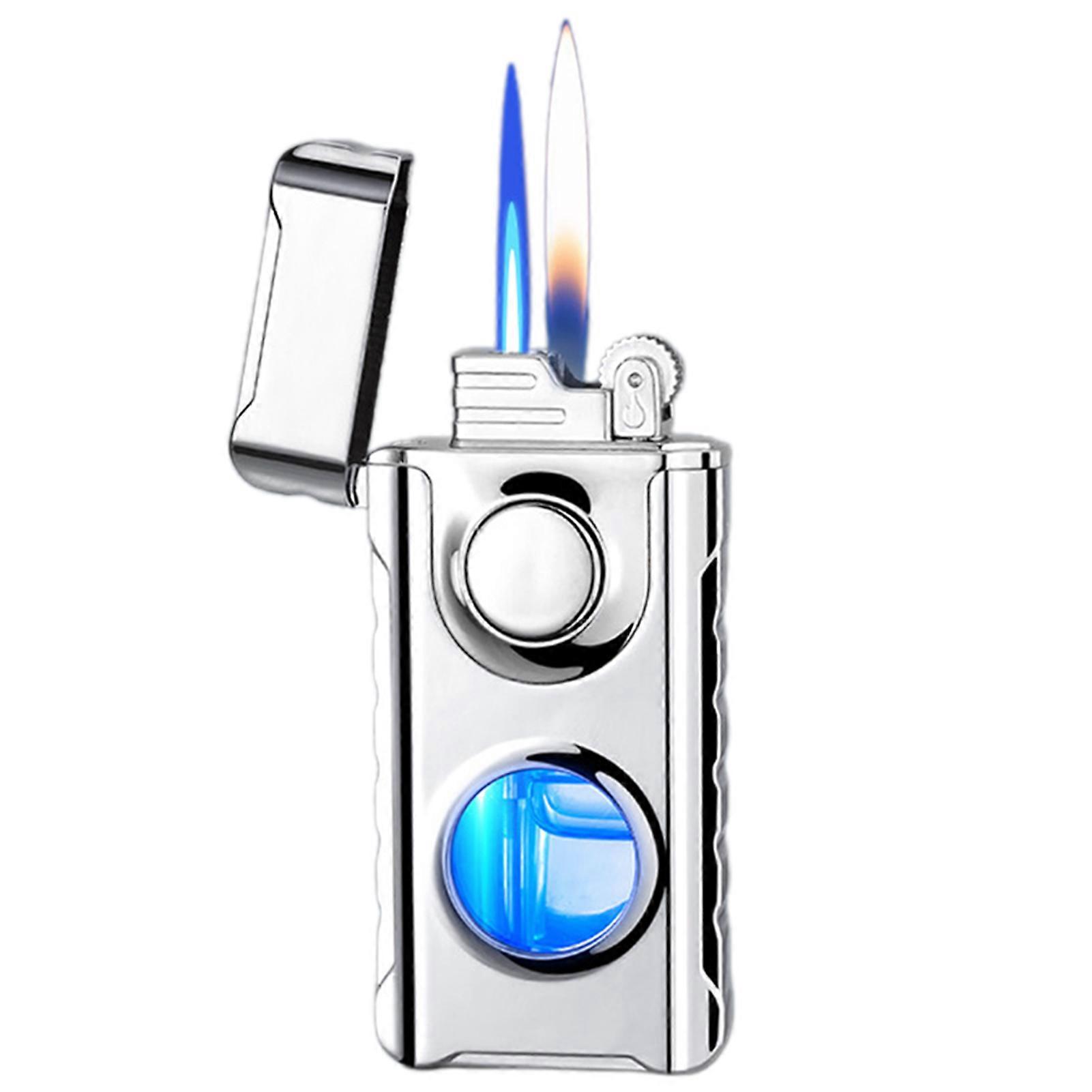 Dual Flame Torch Lighter Easy Refillable Butane Design for BBQ Grilling
