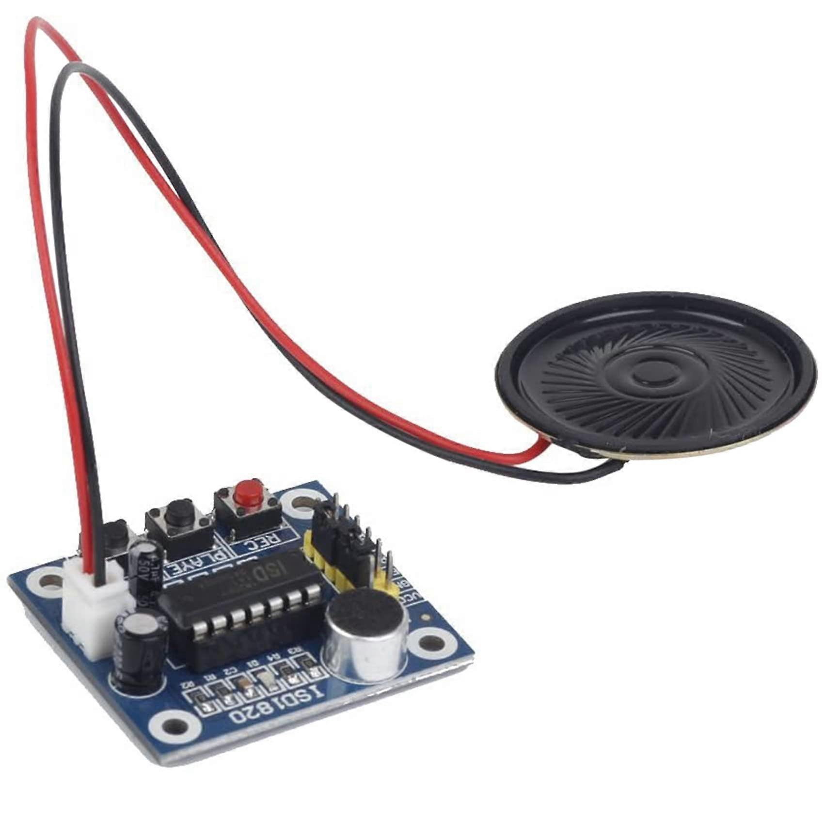ISD1820 Voice Recording Module with Playback, Mini Sound Speakers for Audio Projects, Compact Design