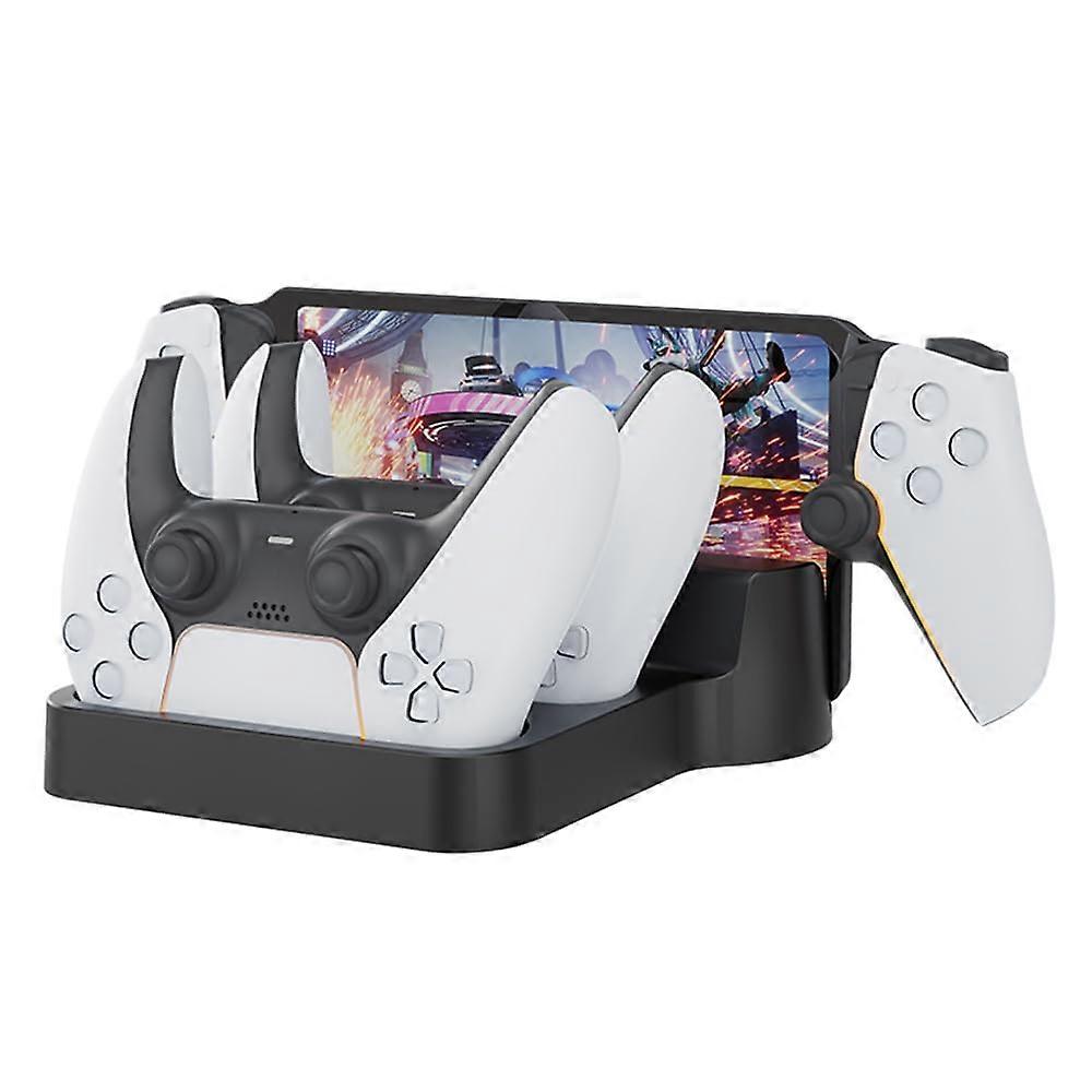 Dual Charging Station with Status Indicator Black for PS5, PS Portal and Elite Controllers