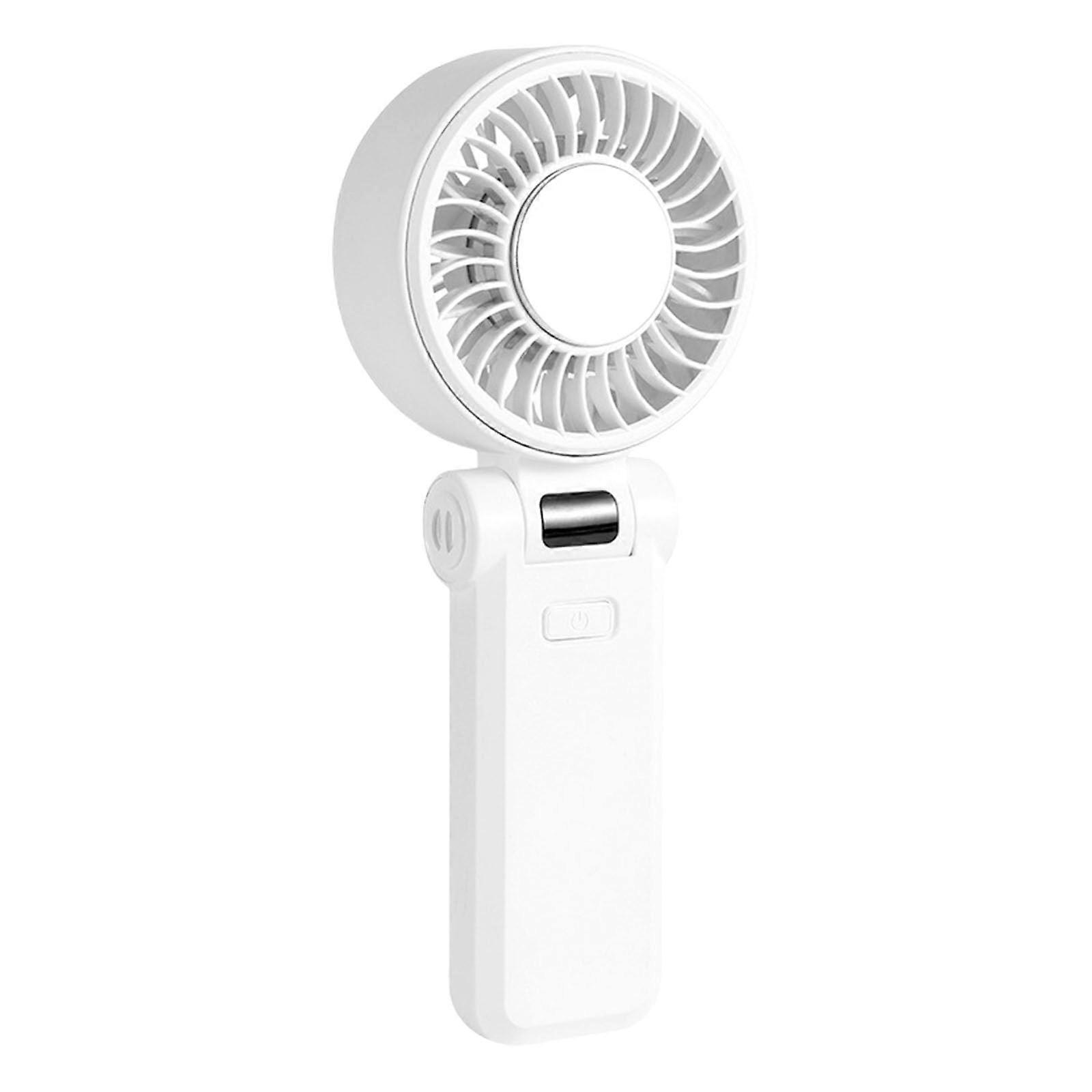 Portable Handheld Fan Rechargeable with Powerful Motor, Long Battery Life, Foldable Cooling Design White