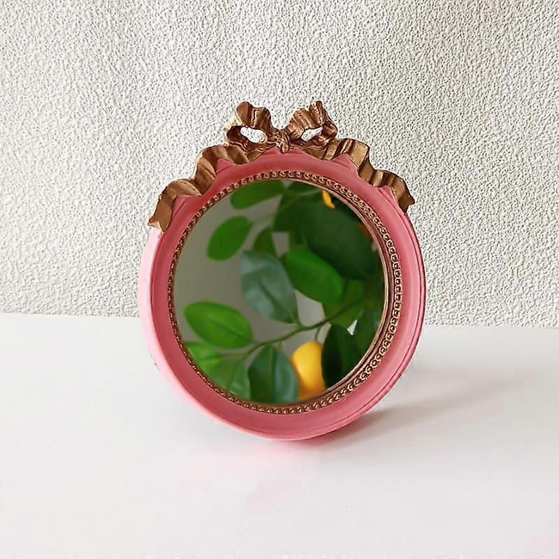 1PC Elegant Convenient Durable Gift Round Mirror Lightweight Sturdy Dressing Table Retro Decorative Mirror