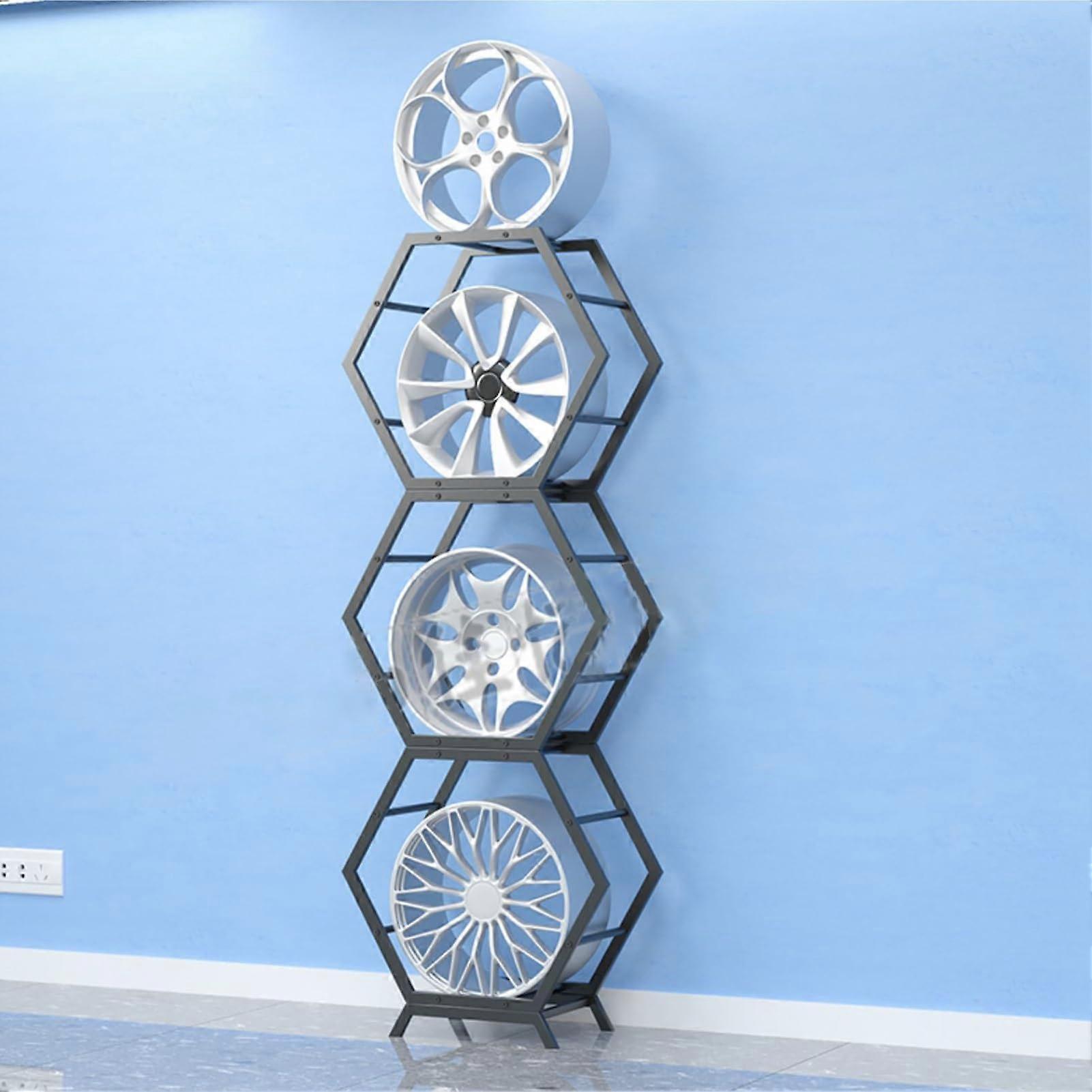 HeavyDuty Tire Storage Rack with Steel Frame, Stackable Garage Organizer for Wheels and Rims