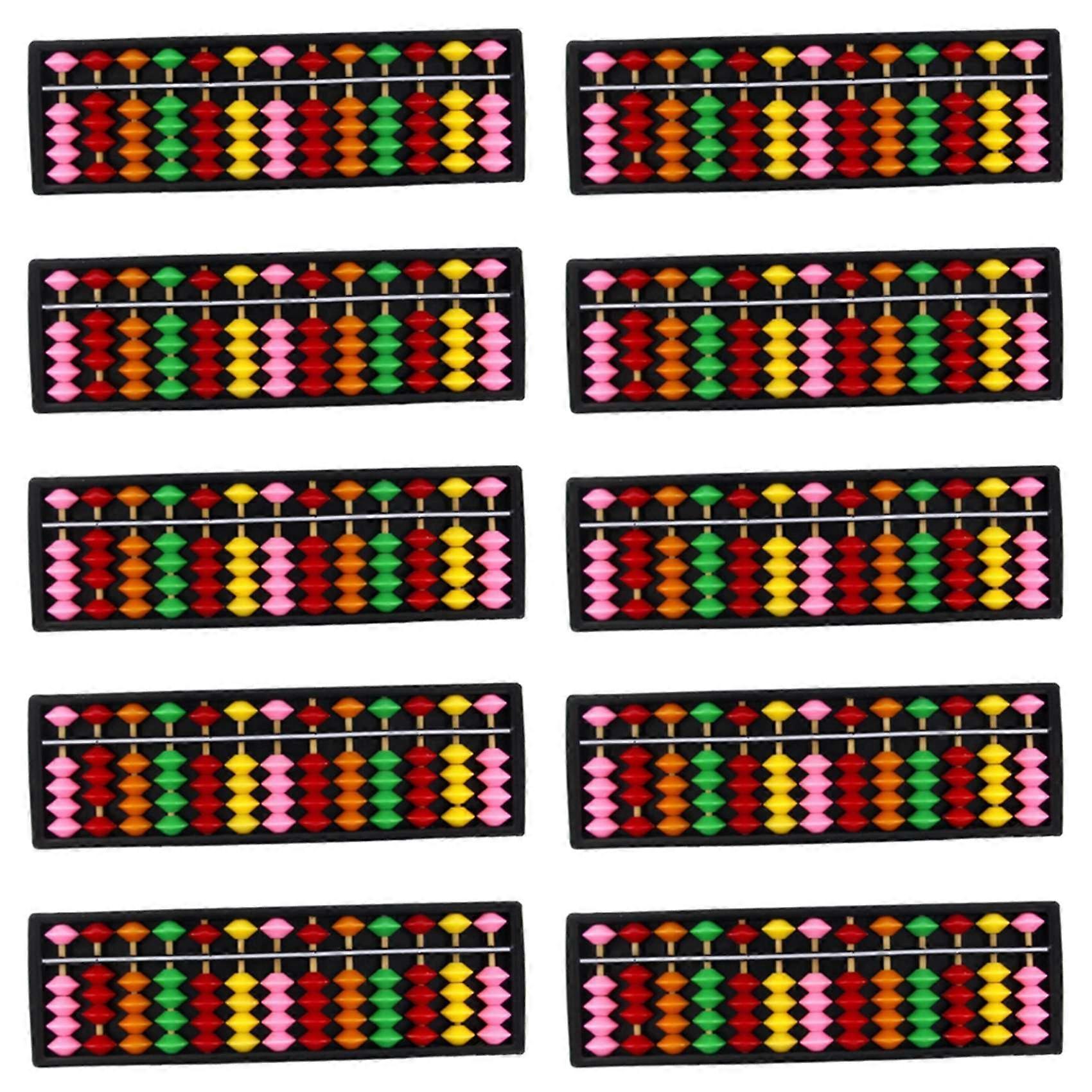 10X Portable Plastic Abacus Arithmetic Abacus Calculation Tool