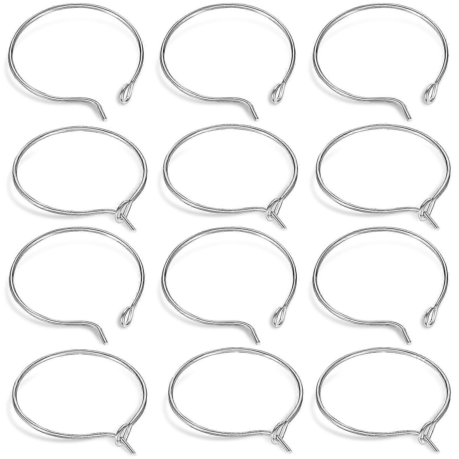 Jewelry Making Earring Hoops Silver Alloy Round Hoops 200Pcs Set