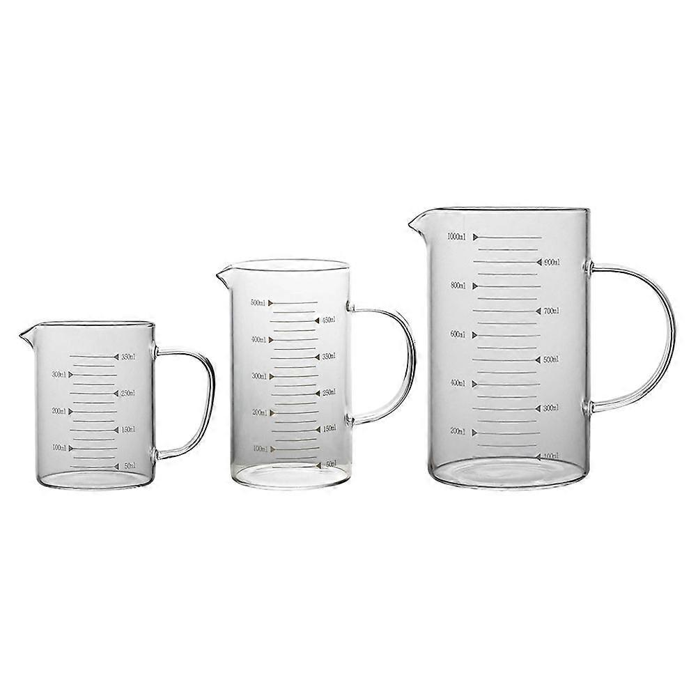 Glass Measuring Cup Liquid Measuring Cups 3Pcs for Kitchen Use