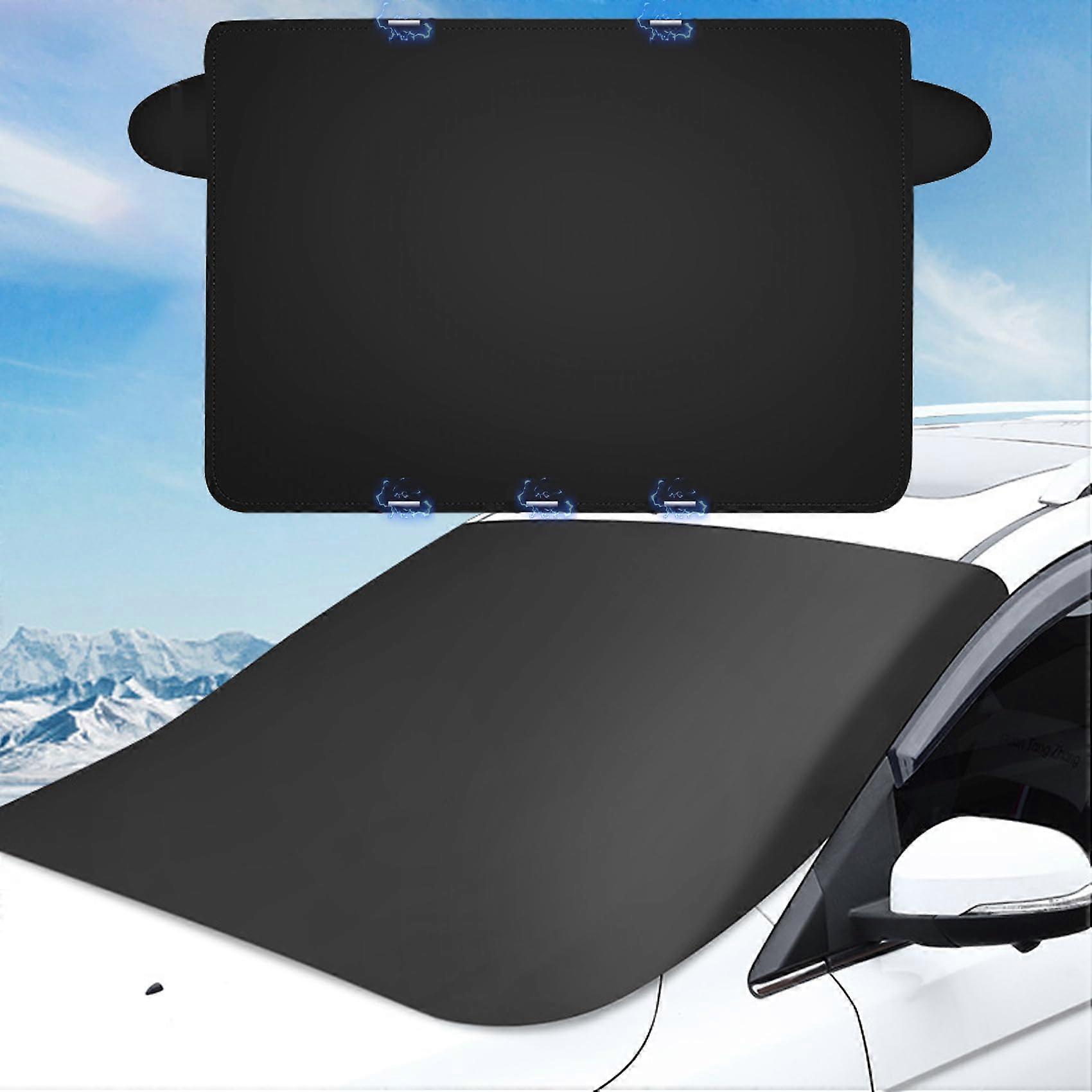 Car Windshield Snow Cover Magnetic Ice Protector with SilverCoated Waterproof Fabric and AntiTheft Flaps