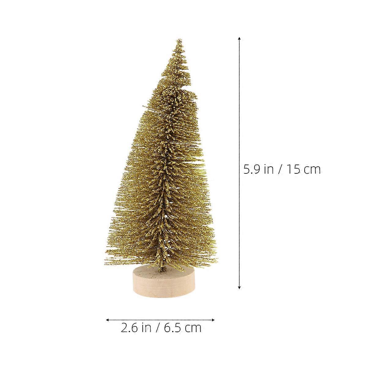 Christmas Decorative Accessory for Christmas 2Pcs Mini Golden Tree