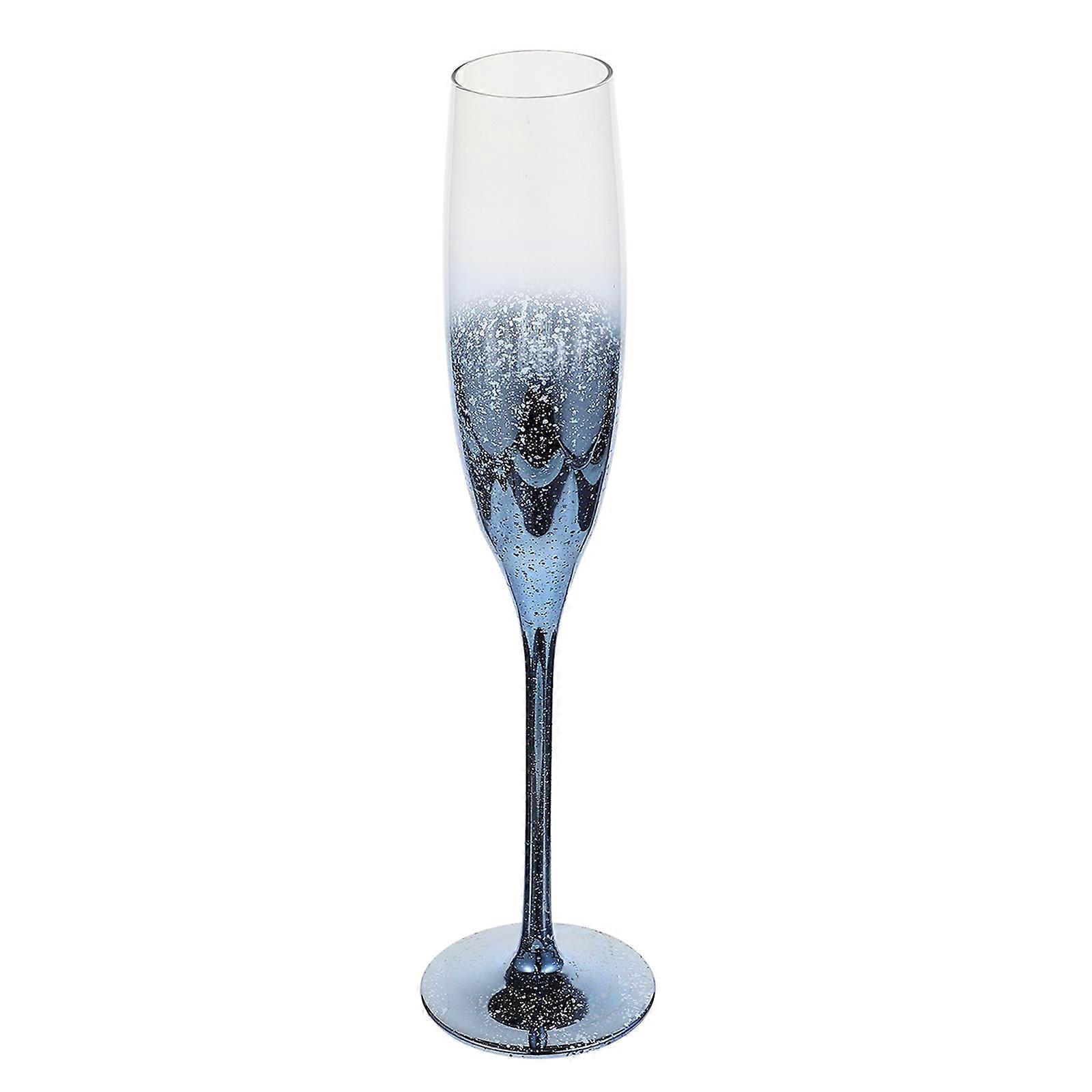 Blue Goblet for Party 5Pcs Elegant Glassy Wine Glasses