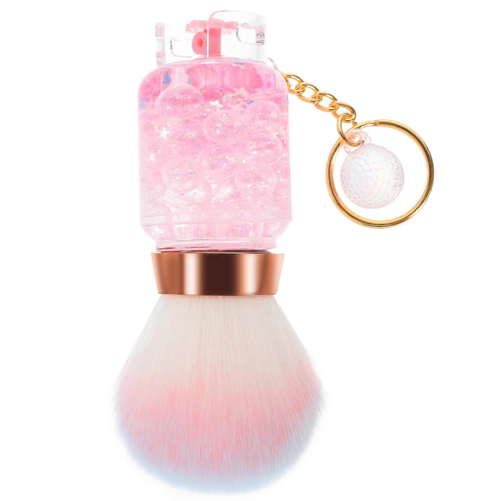 Pink Kabuki Powder Brush with Soft Dense Bristles for Blush and Versatile Makeup Use