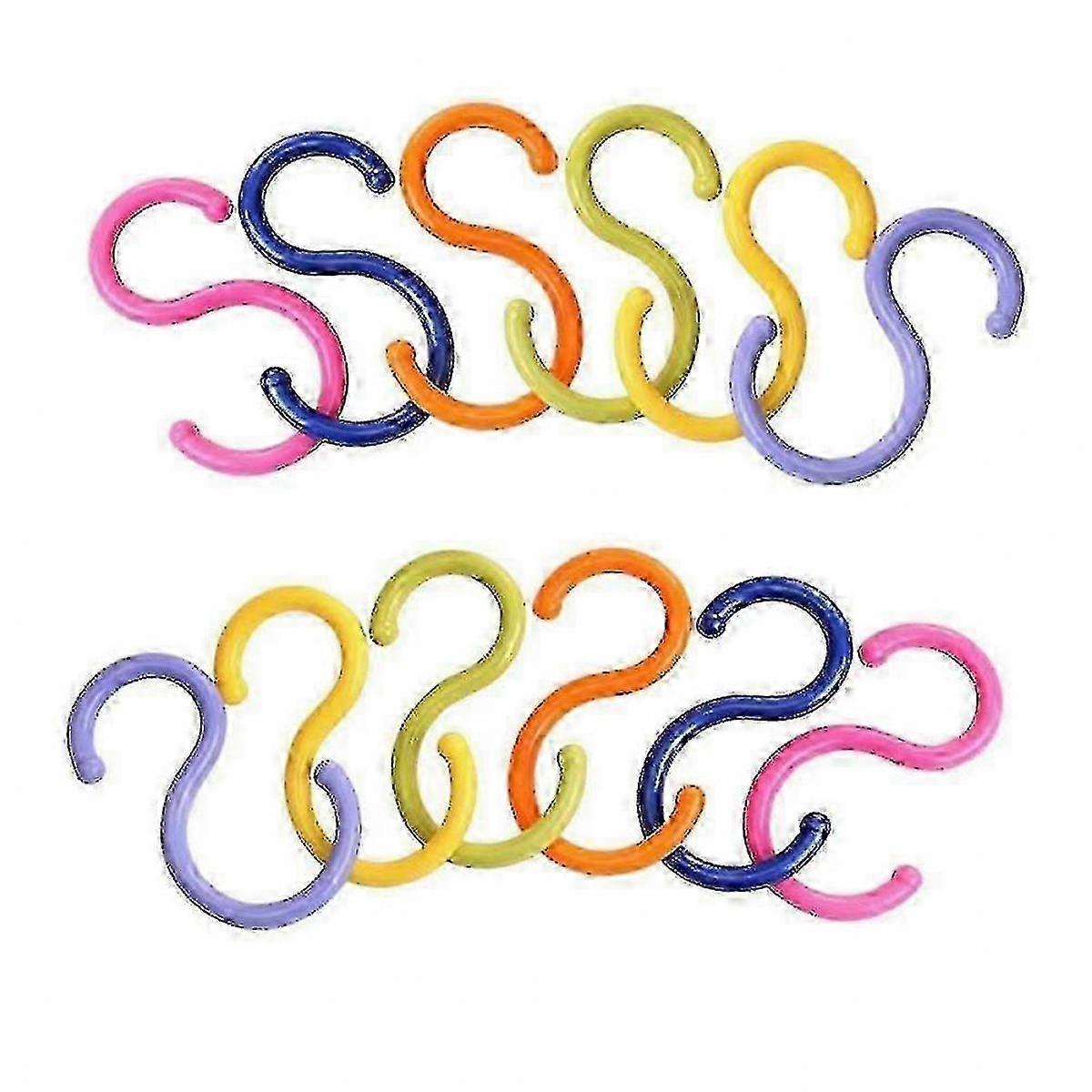 12pcs S-Shaped Plastic Hooks for Shirts, Towels, Dresses & Clothes
