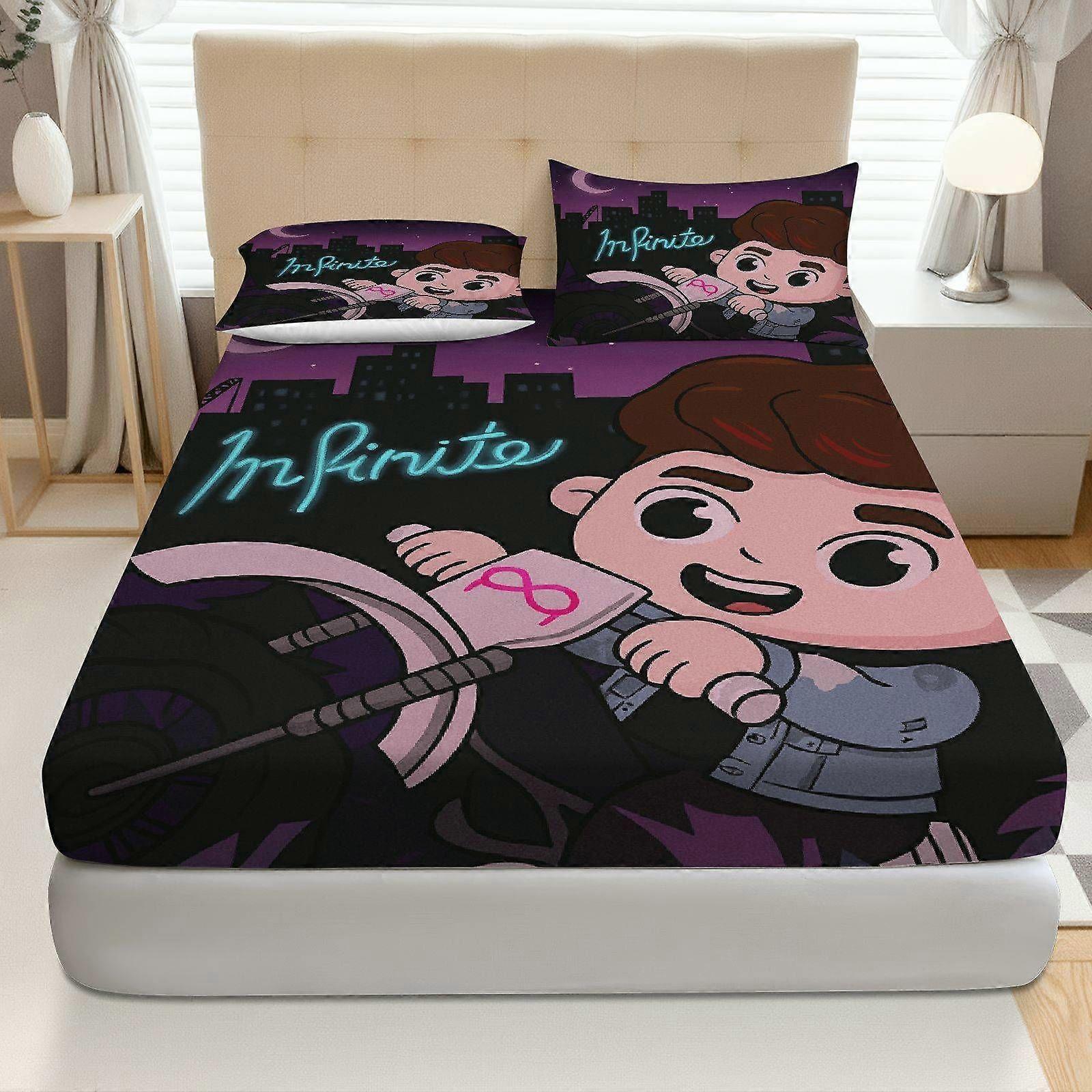 3pcs Motorcycle Adventure Fitted Sheet Set  Coreless Youthful Theme