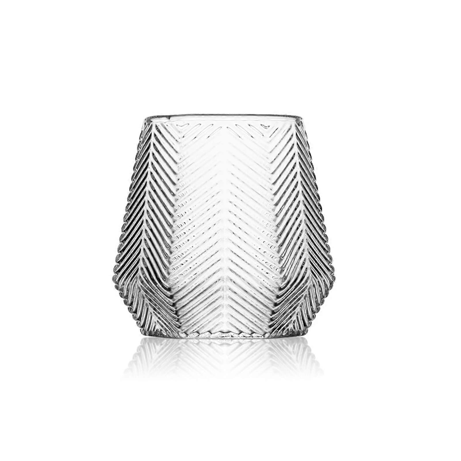 Heat Resistant Diamond Pattern Drinking Glasses for Coffee Juice and Water, 4pcs Transparent Set