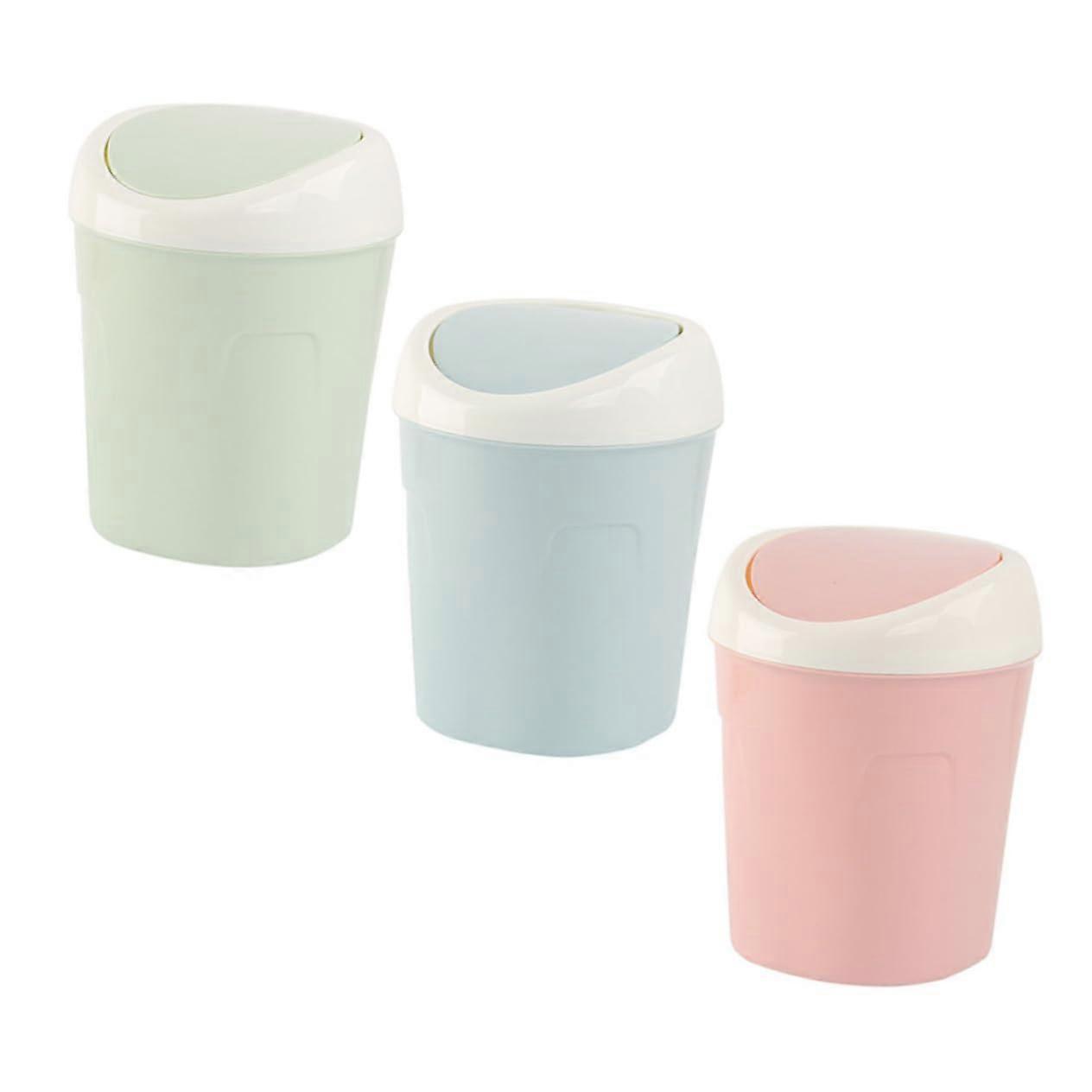 3pcs Mini Trash Can with Lid Compact Desktop Trash Bin for Kitchen Countertop and Office Use