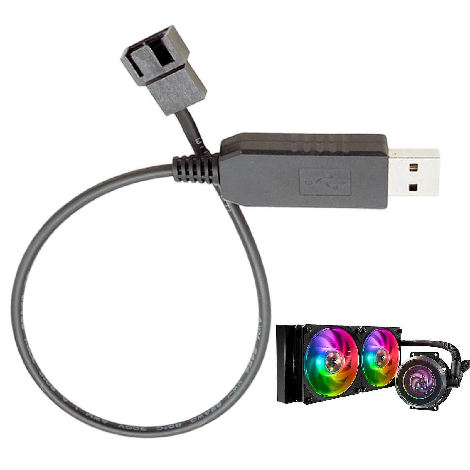 USB Fan Controller PWM USB to 3 Pin 4 Pin Adapter for PC Case Cooling Adjustable Speed