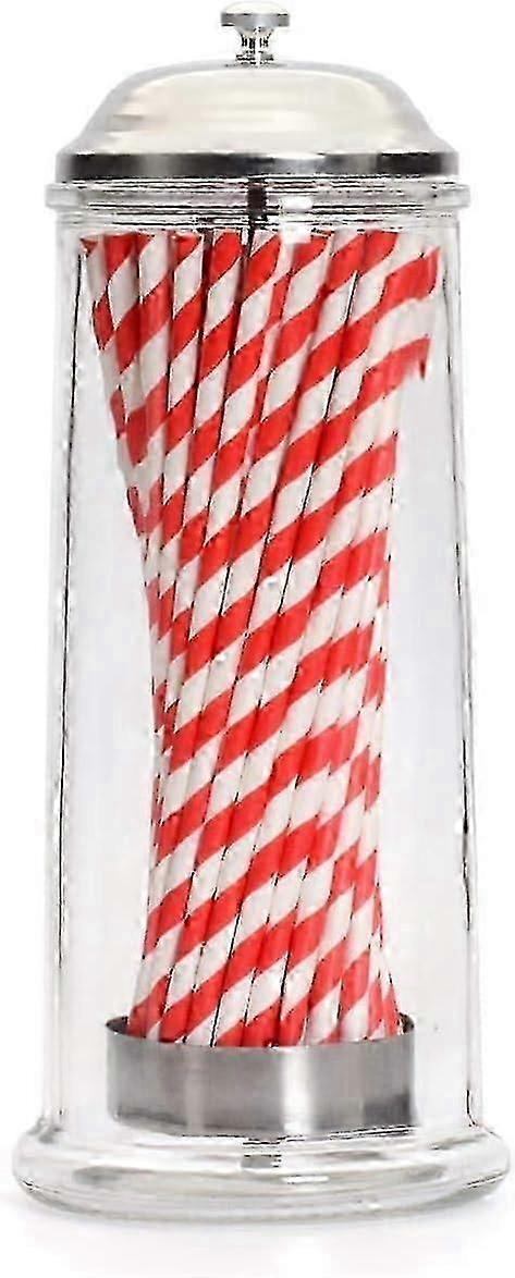 Retro Strohhalmspender aus Glas, Silber