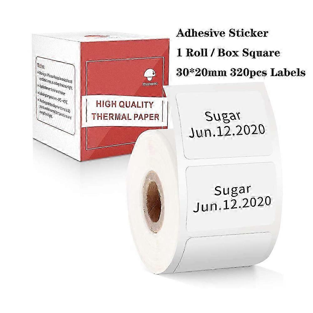 Square label, strong adhesion clear printing, 20-50mm width, price barcode label paper