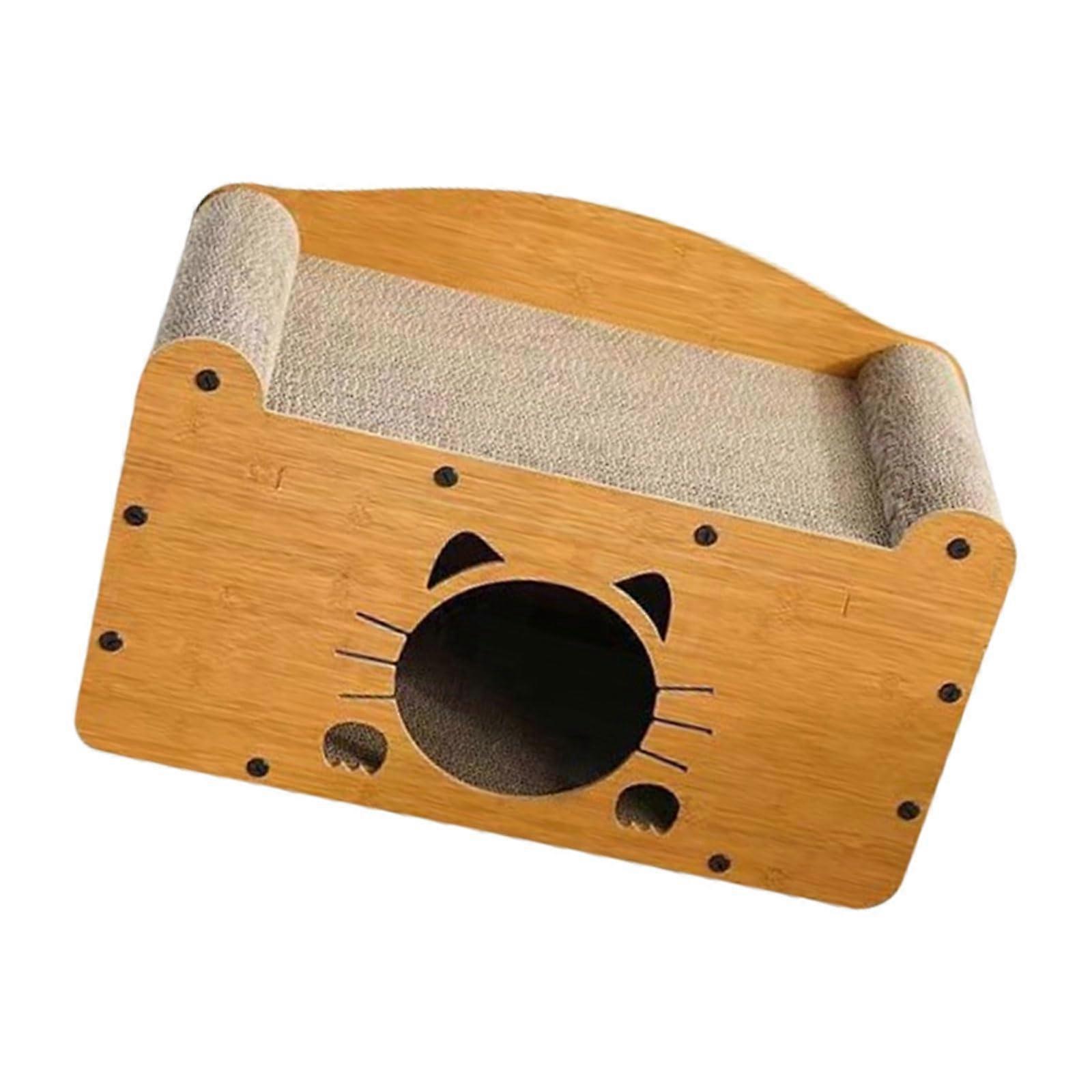 Large Cat Bed and Scratcher Sofa for Indoor Use, Comfortable 2 in 1 Lounge with Durable Board