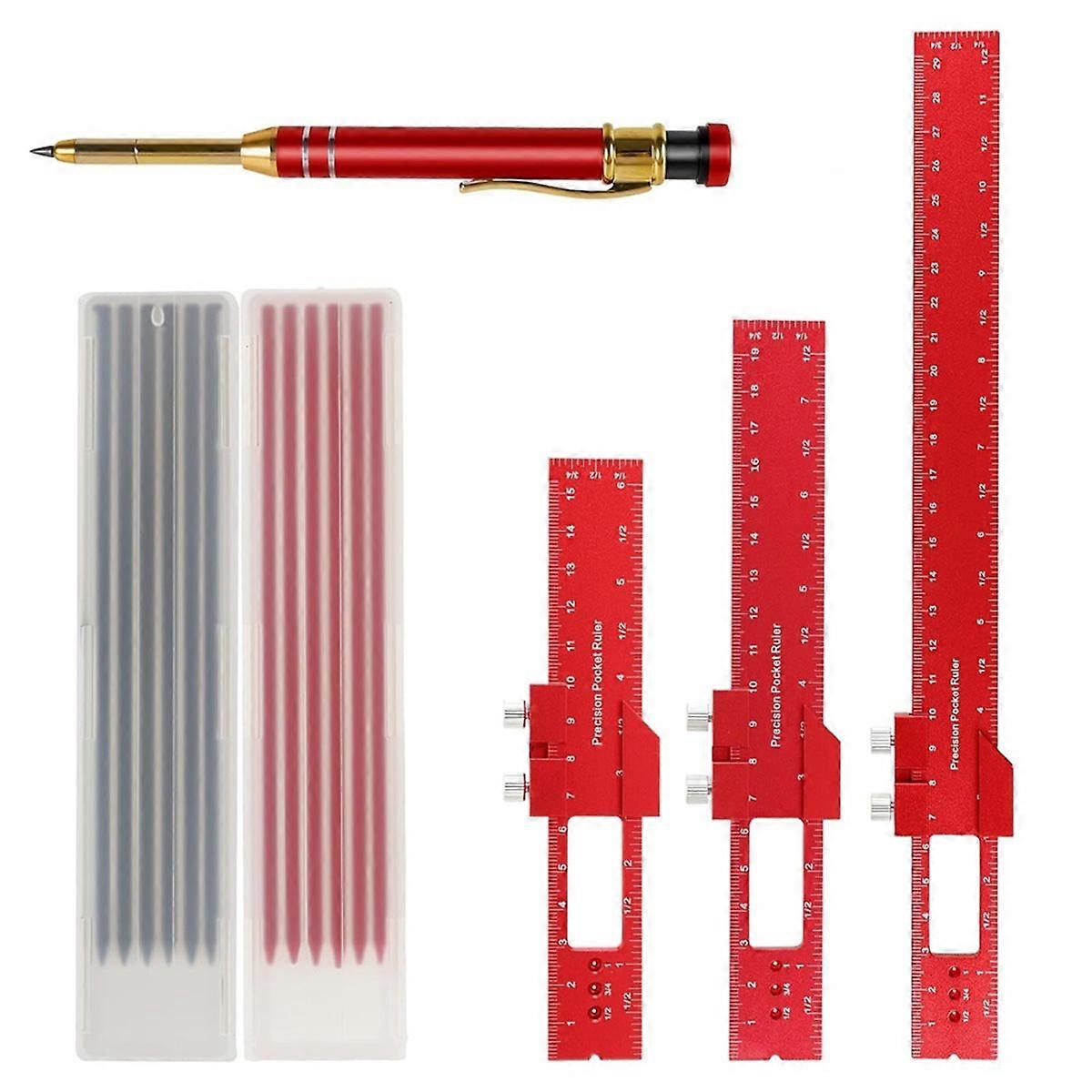 3 PCS Woodworking Ruler Set