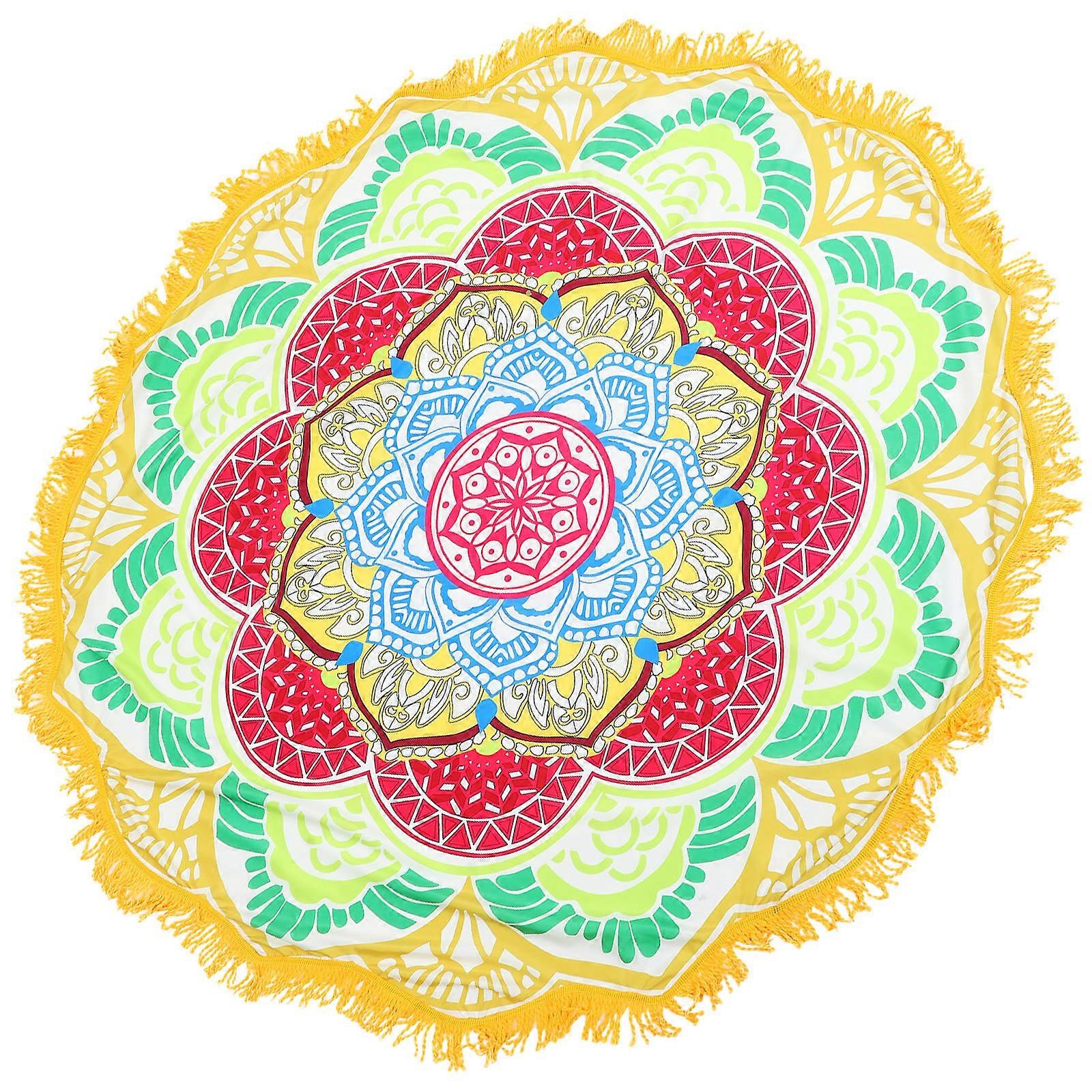 Beach Towel Colorful Round Shape for Beach Use 2Pcs Polyester