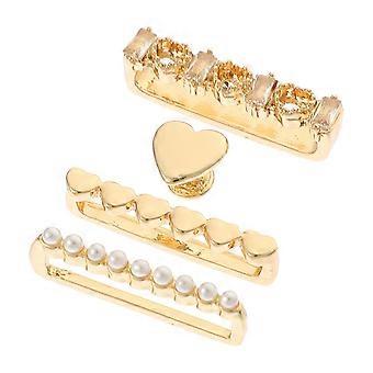 Hand Watchband Decorative Strap Rings for 4Pcs Golden Zinc Alloy