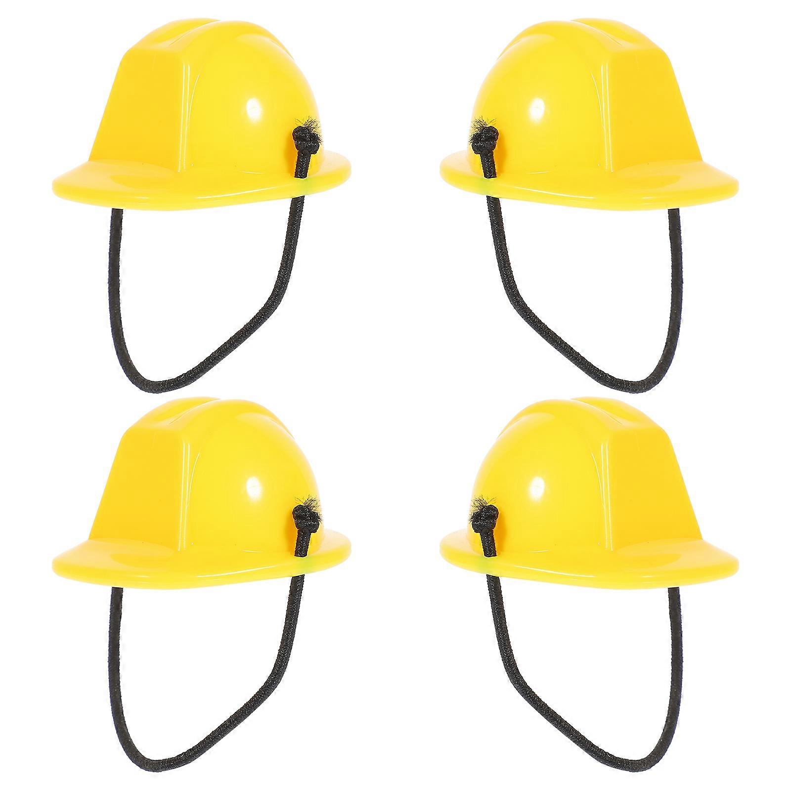 Children's Construction Design Mini Hat Party Playtime Decorative Use 4Pcs