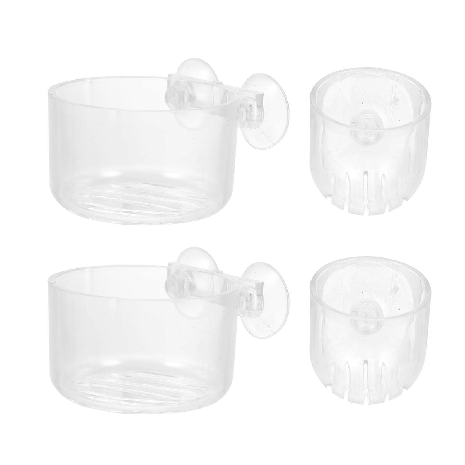 Fish Feeder Acrylic Feeding Cups for Aquarium Use 4Pcs Assorted Colors