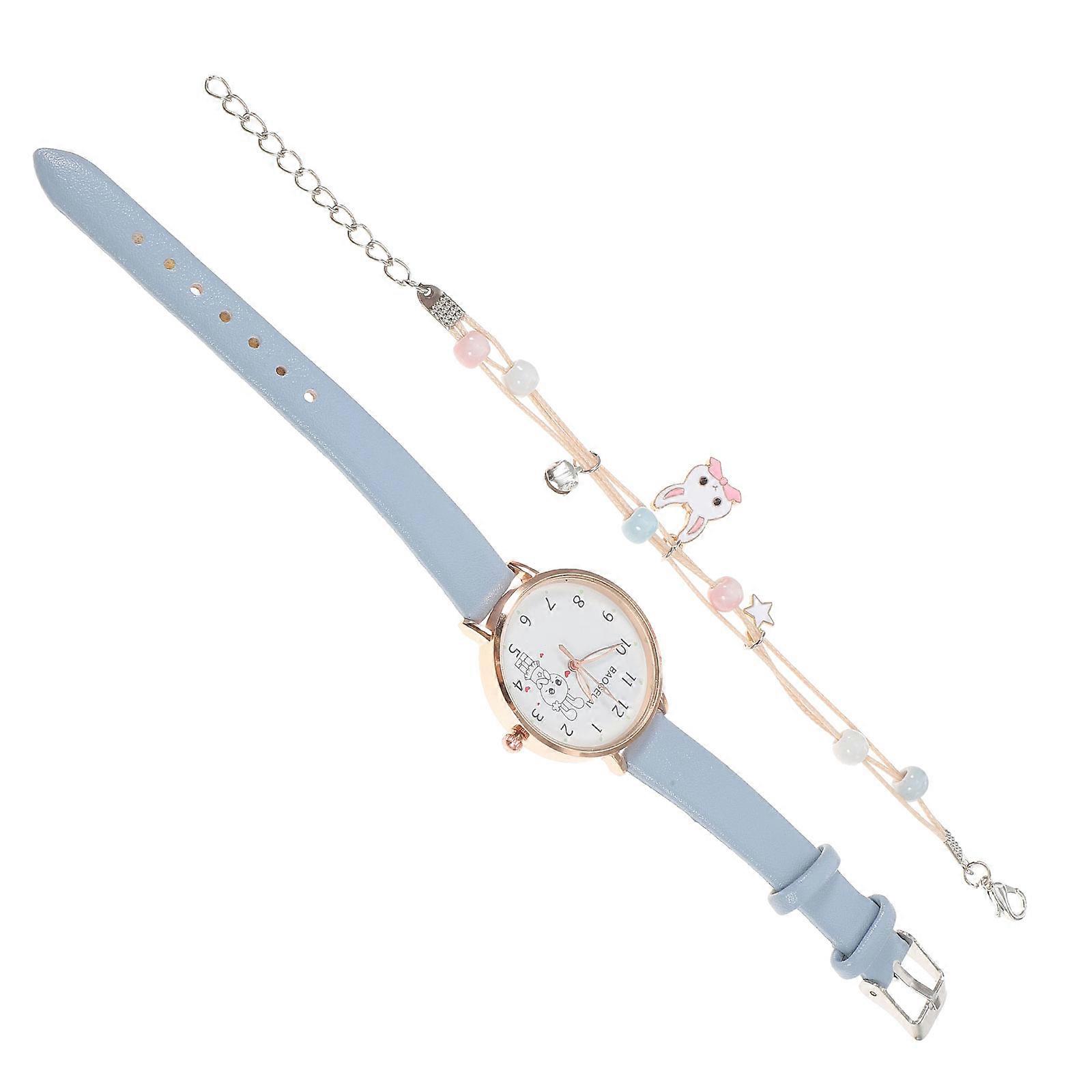 Strap Watch Rabbit Watch for Students 1Set with Bracelet