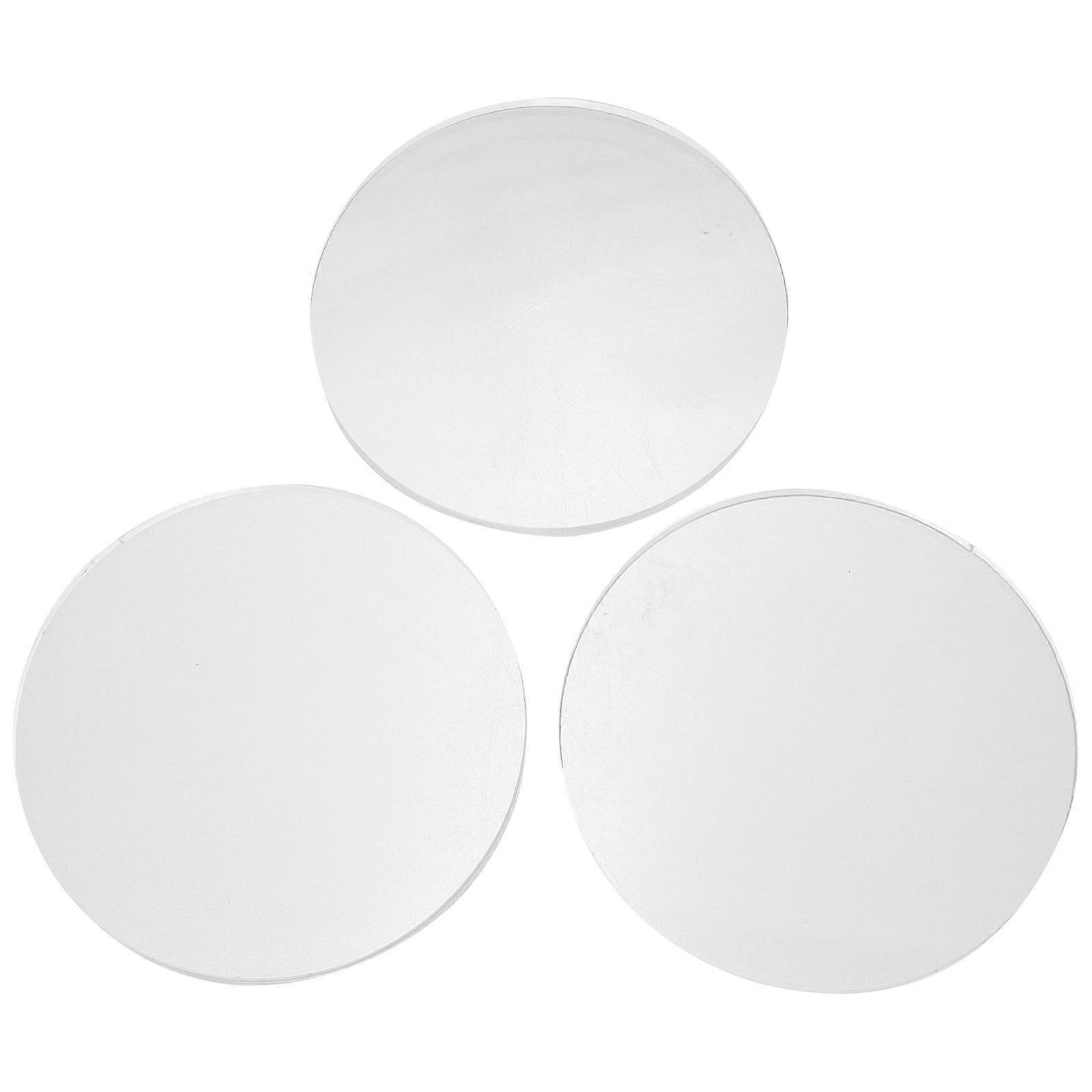 Clay Pressing Tools Acrylic Discs for Creative DIY Projects 3Pcs Transparent Round Boards
