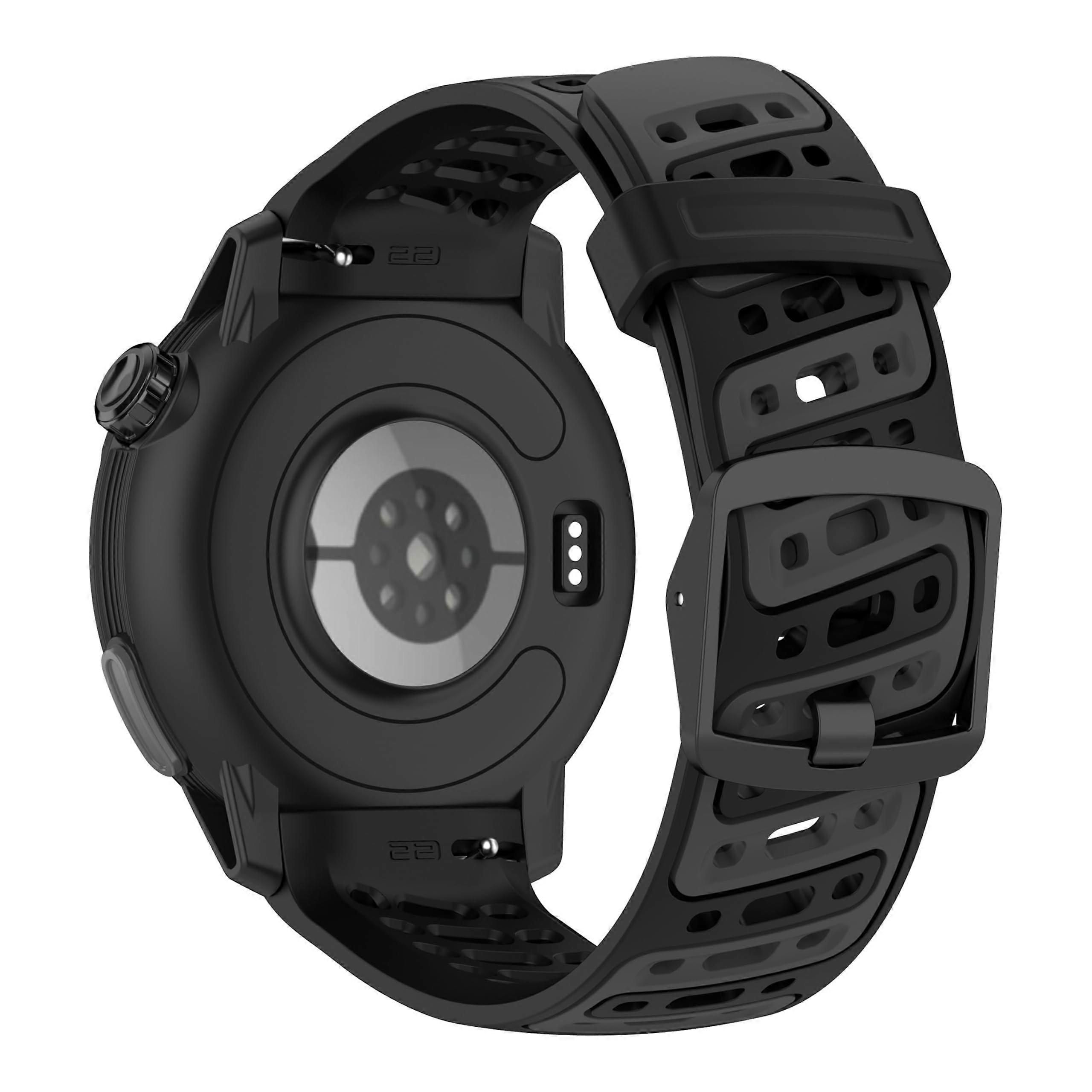 22mm Quick Release Breathable Silicone Strap Adjustable Black Replacement for COROS PACE Pro
