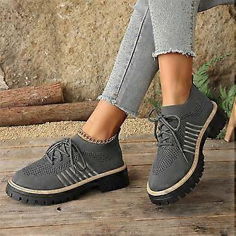 Willtoo Women's Knit Platform Sneakers – Solid Color, Chunky Heel, Round Toe, Waterproof & Non-Slip | Compatible with Casual, Walking, Running