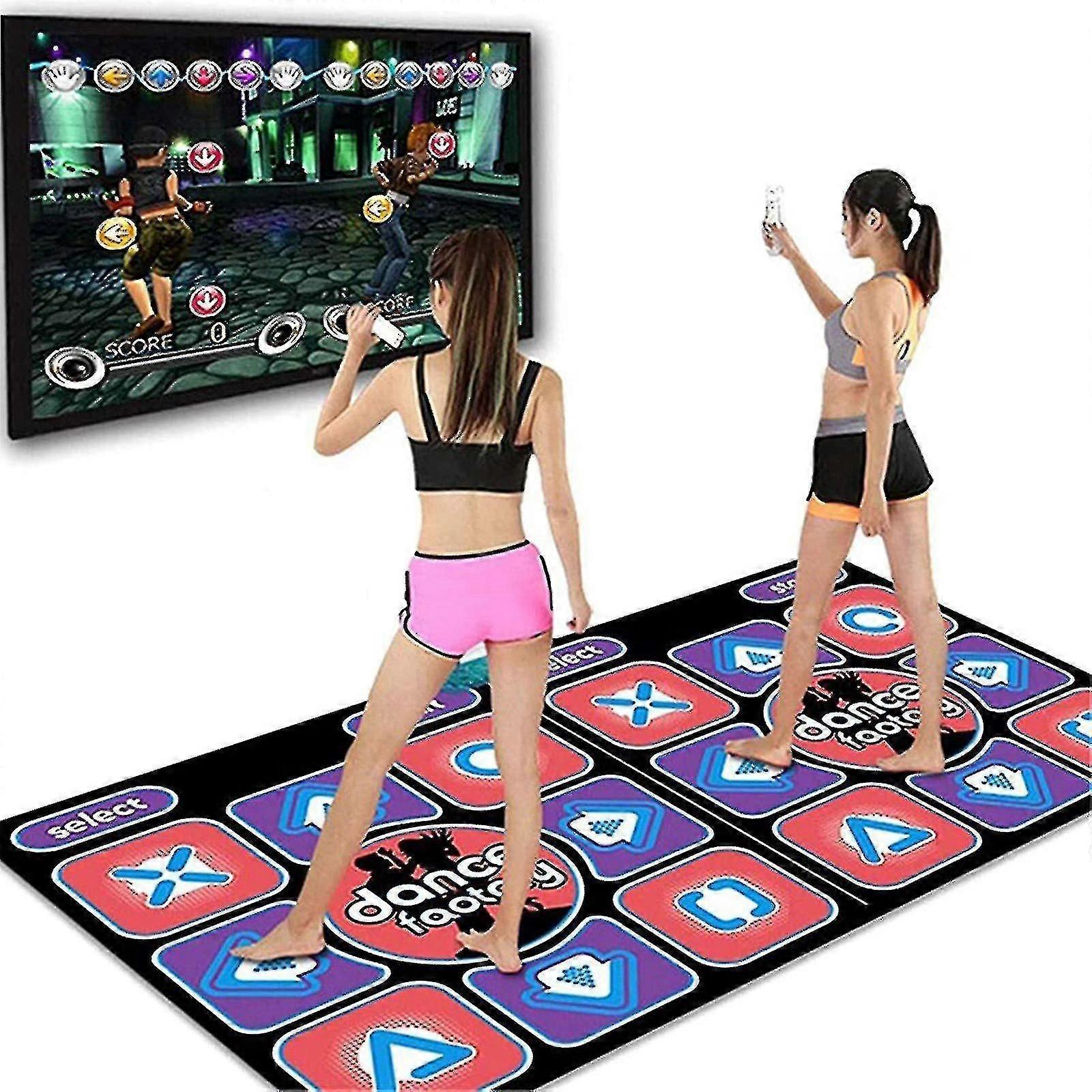 Double Dancing Mat for Double User Wired Game with Non-slip 2 Remote
