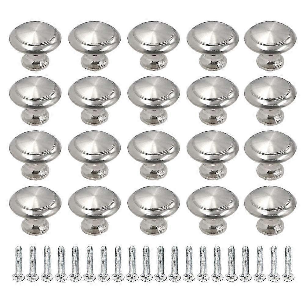 20Pcs Modern Round Brushed Drawer Knobs Cabinet Door Knobs Handles