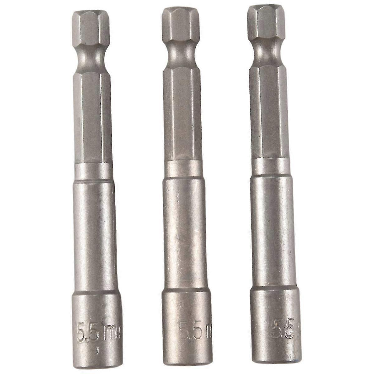 65mm Length 5.5mm Hex Socket Driver Bit Magnetic Bit 3 Pcs