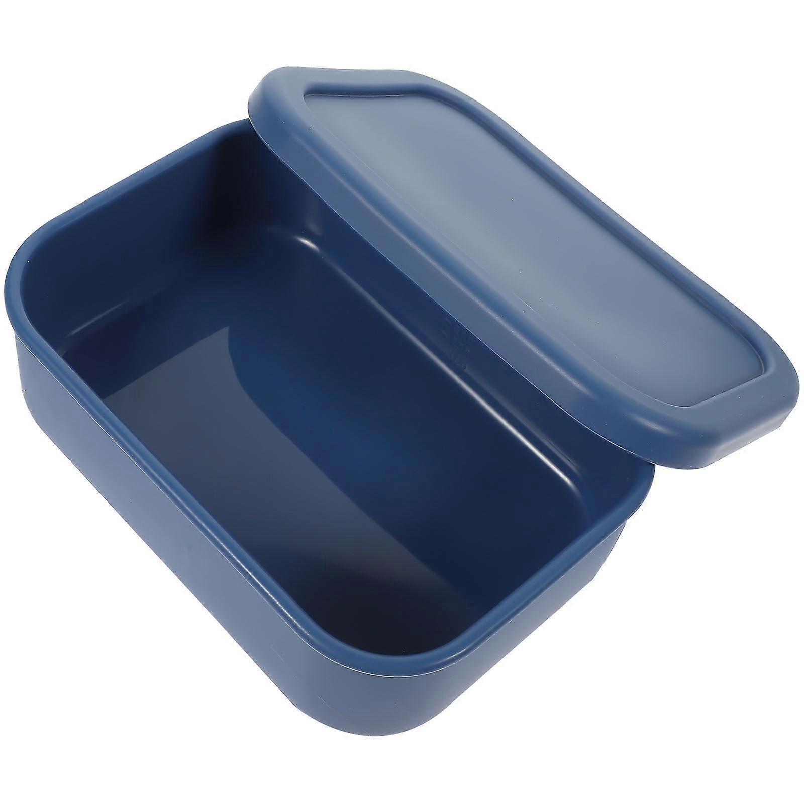 Blue Rectangular Silicone Storage Box for Fresh-Keeping Kitchen Use